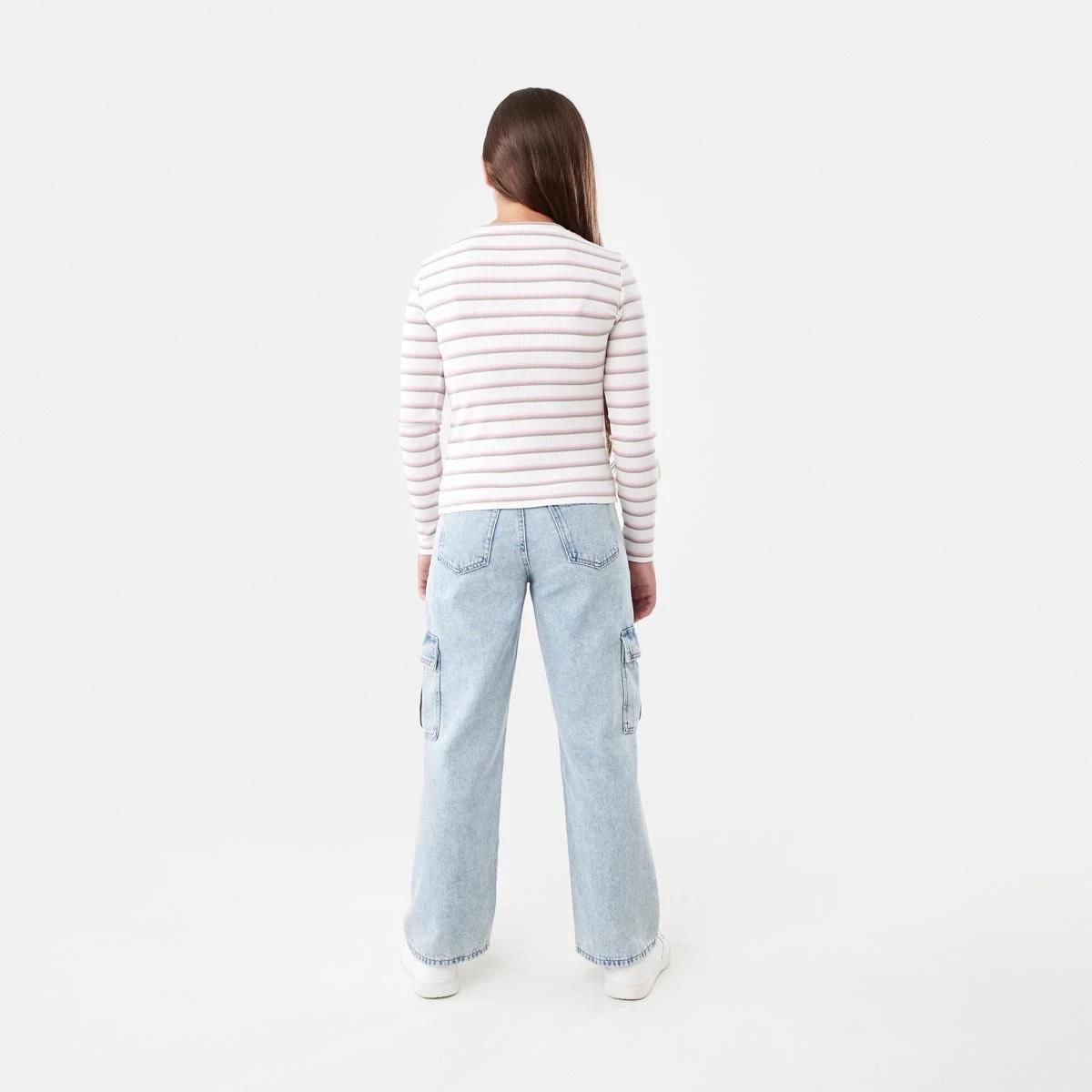 6 Long Sleeve Rib Top Stripe, 6 of 8