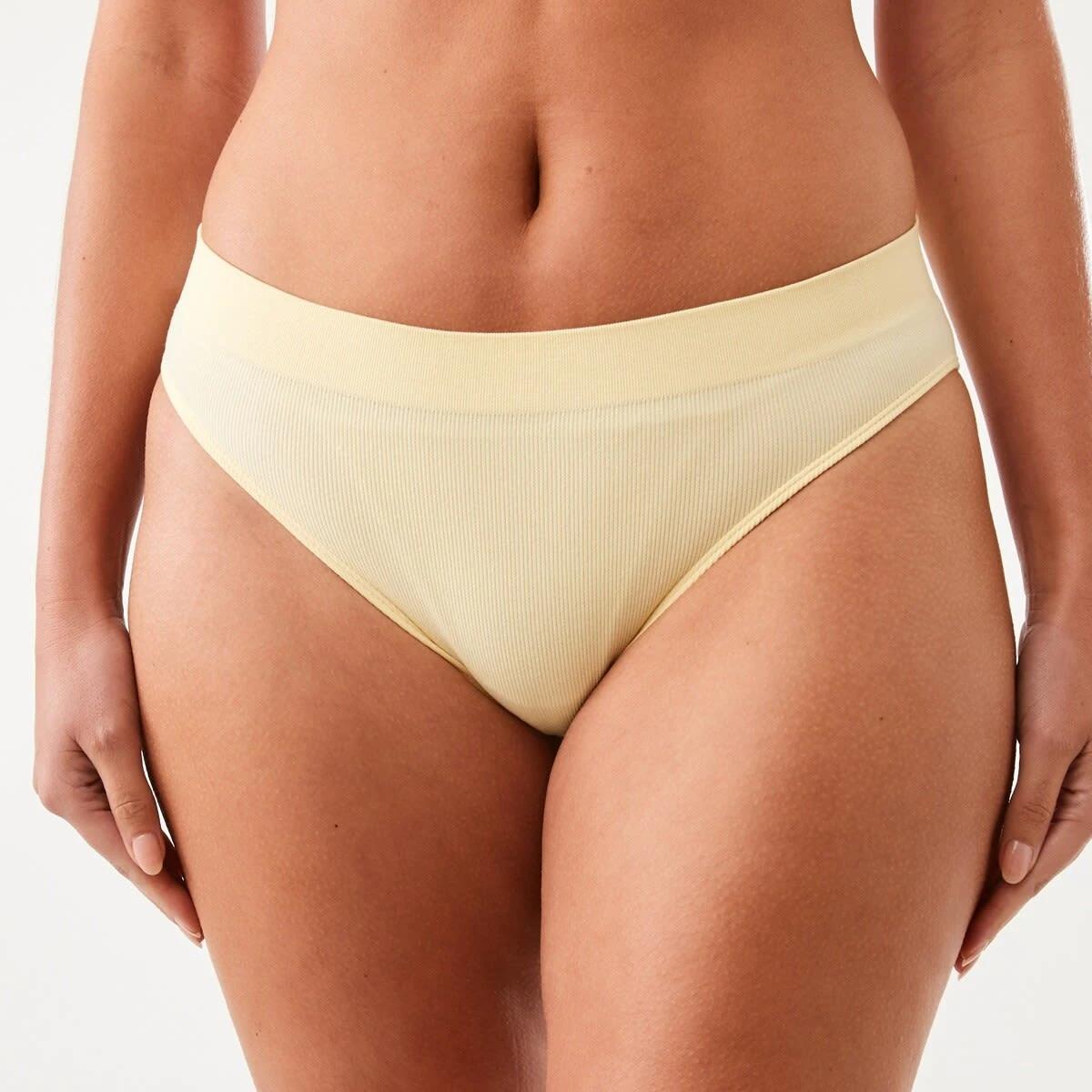 5 3 Pack Ribbed Seamfree Hi-Waist Bikini Briefs HALOGEN BLUE, YELLOW FLAN, SACHET PINK, 5 of 8