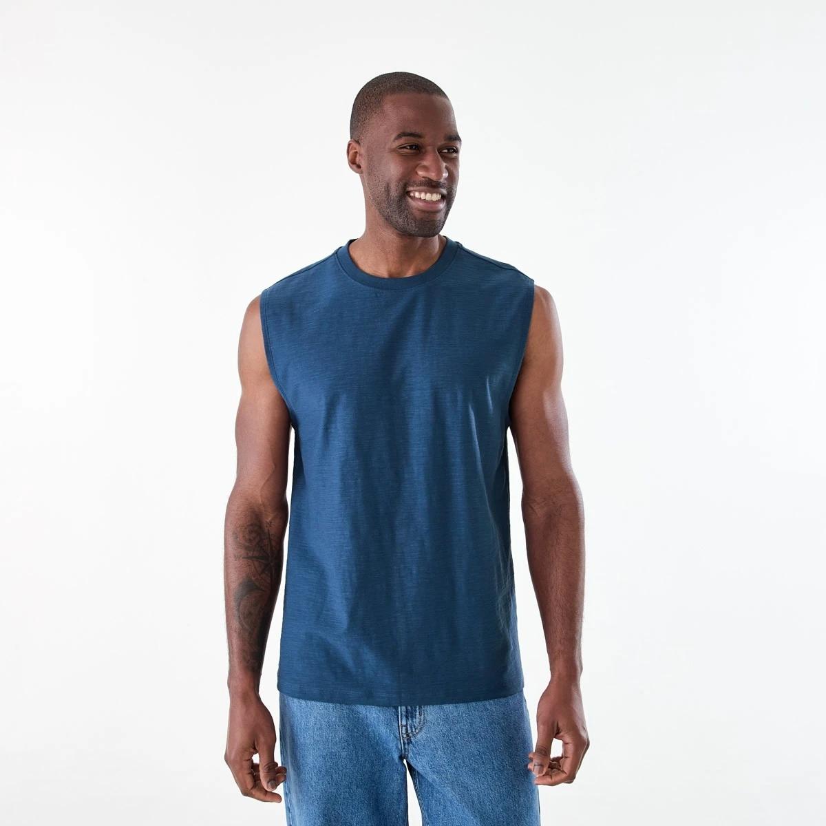 1 Oversized Slub Muscle DARK DENIM, 1 of 6