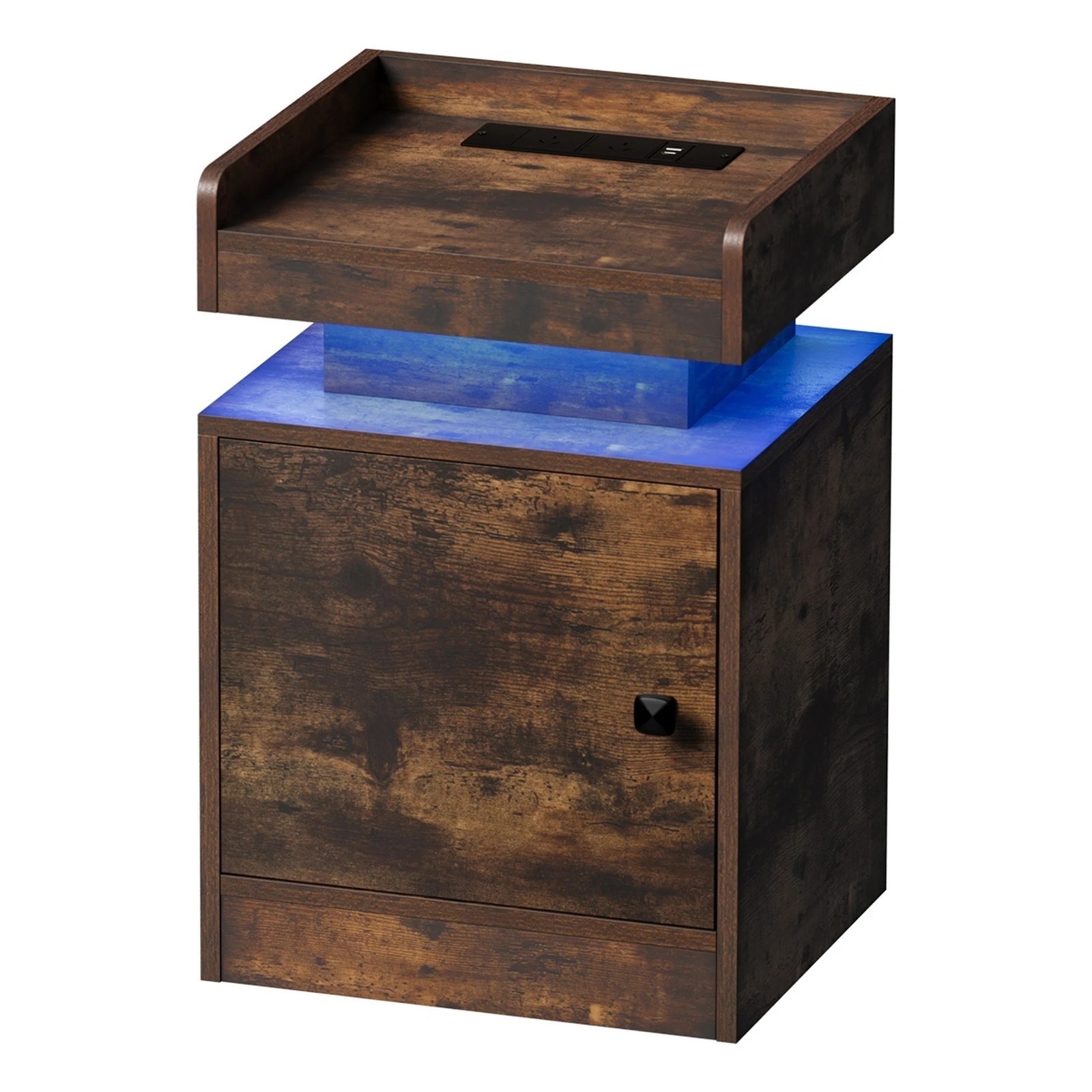 1 Oikiture Bedside Table Led Nightstand Usb Charging Station
 - Charcoal, 1 of 10