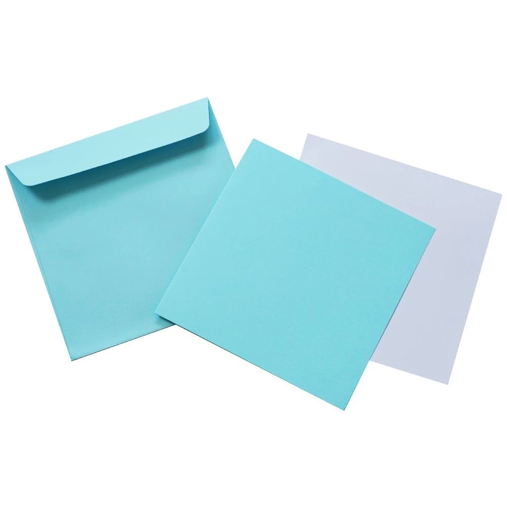 3 Qcut Folding Cards Set Pastel Sky Blue/Ivory, 3 of 3