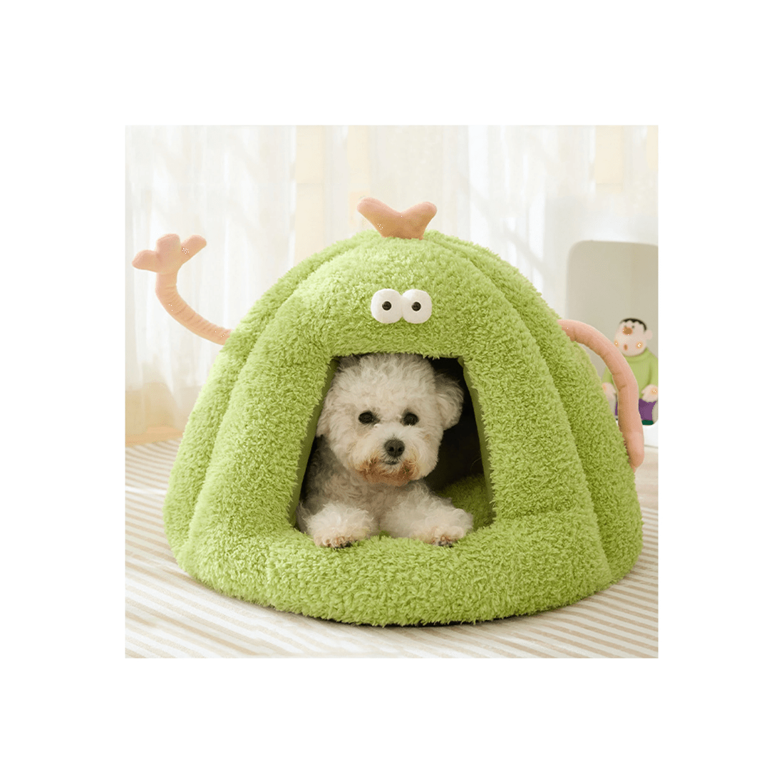 4 TODO Pet Nesting Bed Cushion 60cm x 45cm Soft Warm Dog Cat Sleeping Bed - Green, 4 of 7