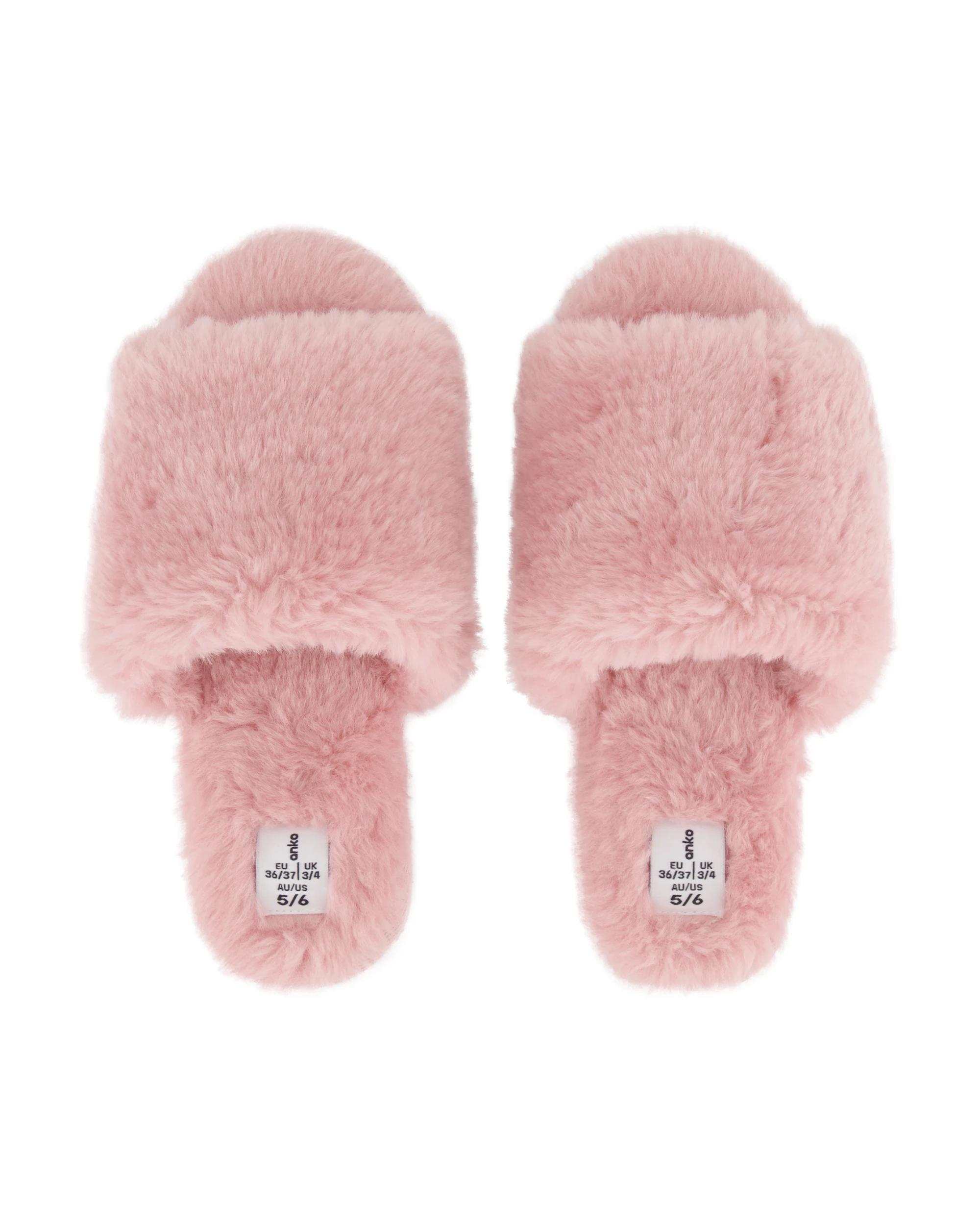 2 EVA Outsole Furry Slides Silvr Pink, 2 of 3