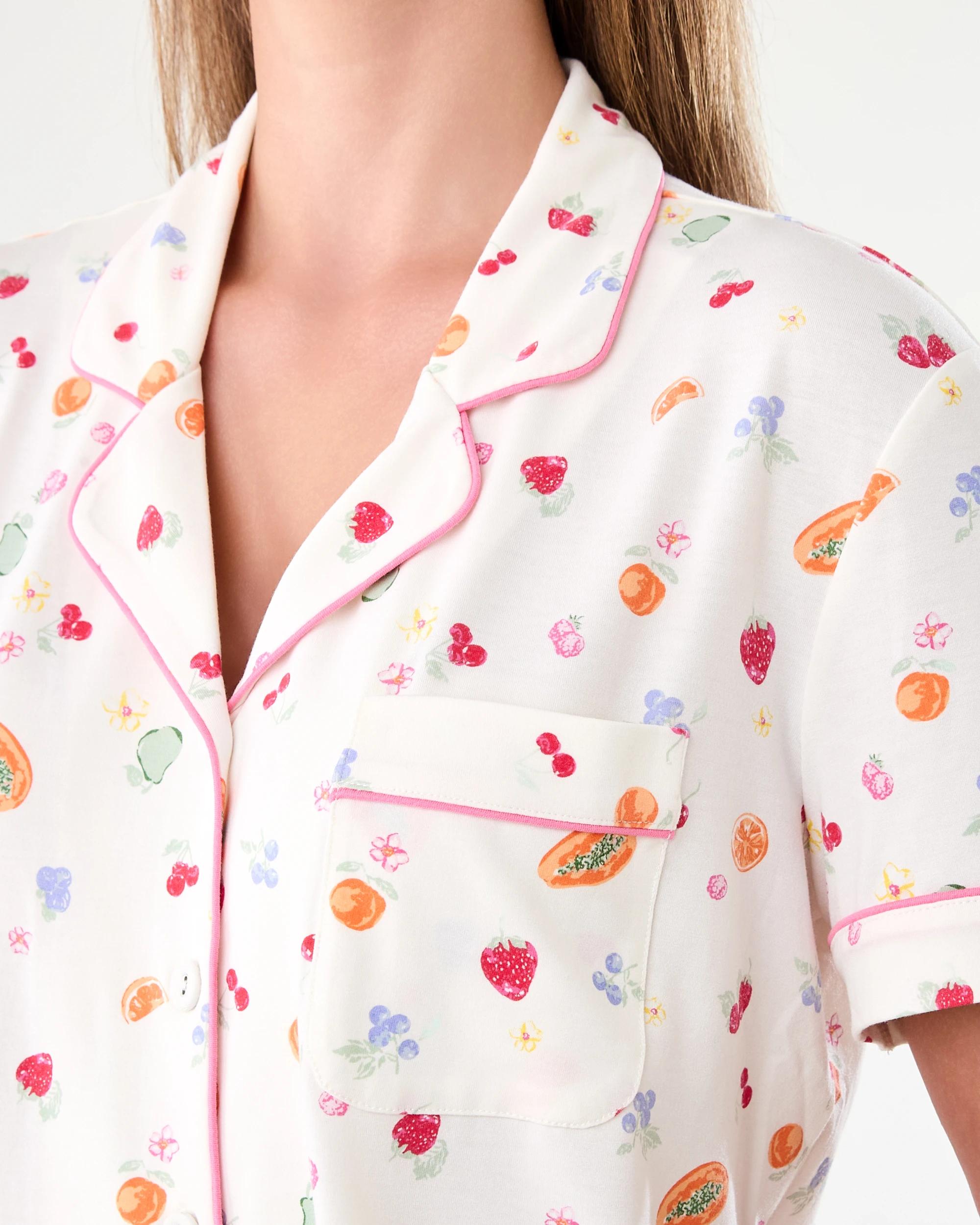 6 Short Sleeve Top and Shorts Comfort Pyjama Set Fruitsalad, 6 of 10