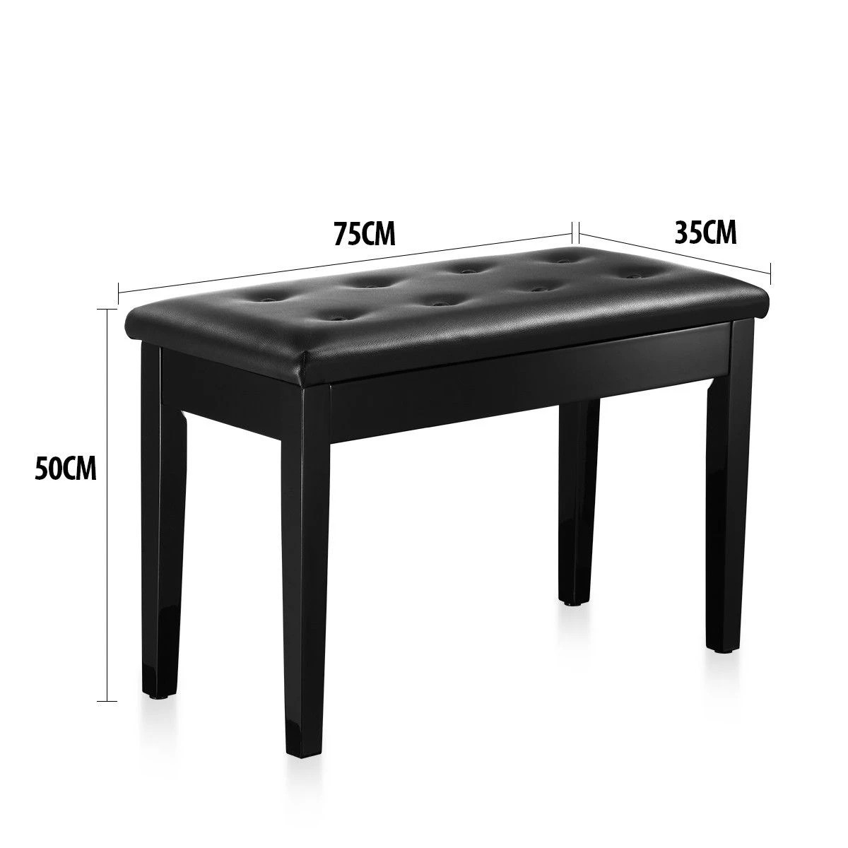 2 Melodic Wood Duet Piano Bench Keyboard Stool Seat with Storage, 2 of 6