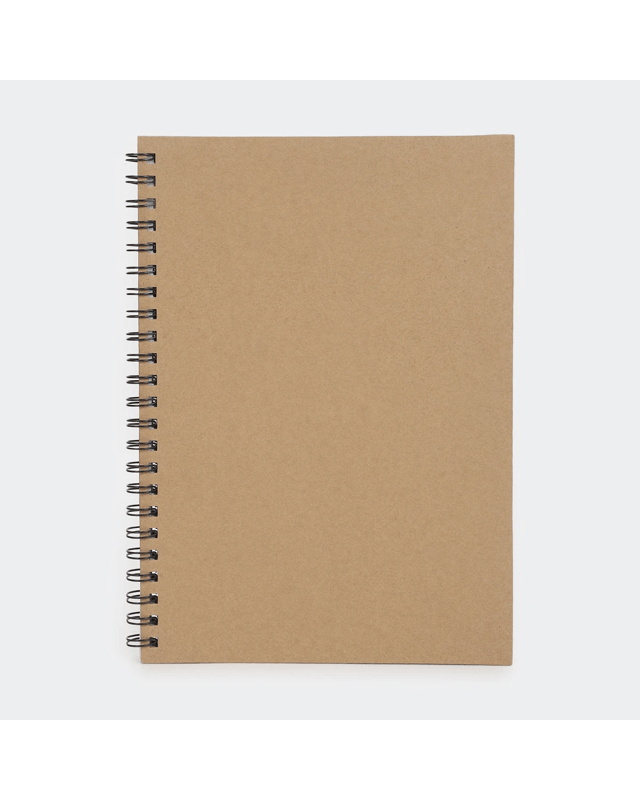 A4 Spiral Notebook Hard Cover Kraft 80gsm 160 P