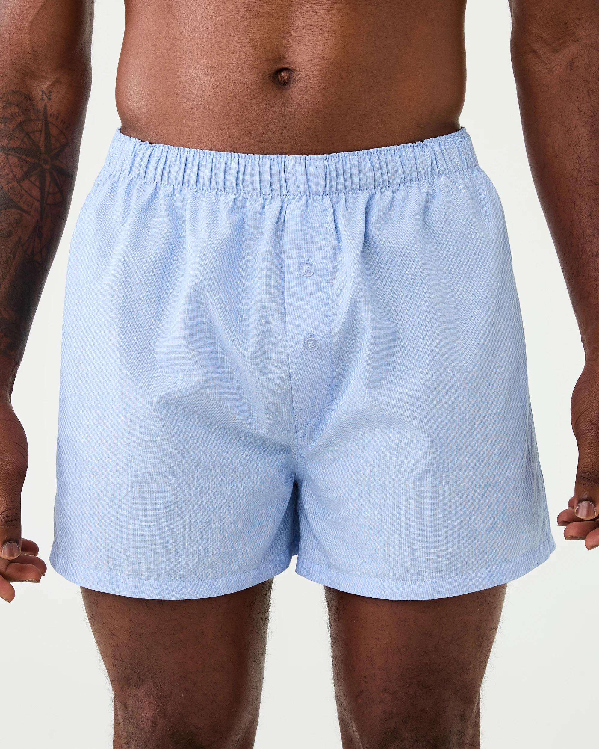 3 3 Pack Classic Woven Boxers Blu Indigo, 3 of 7