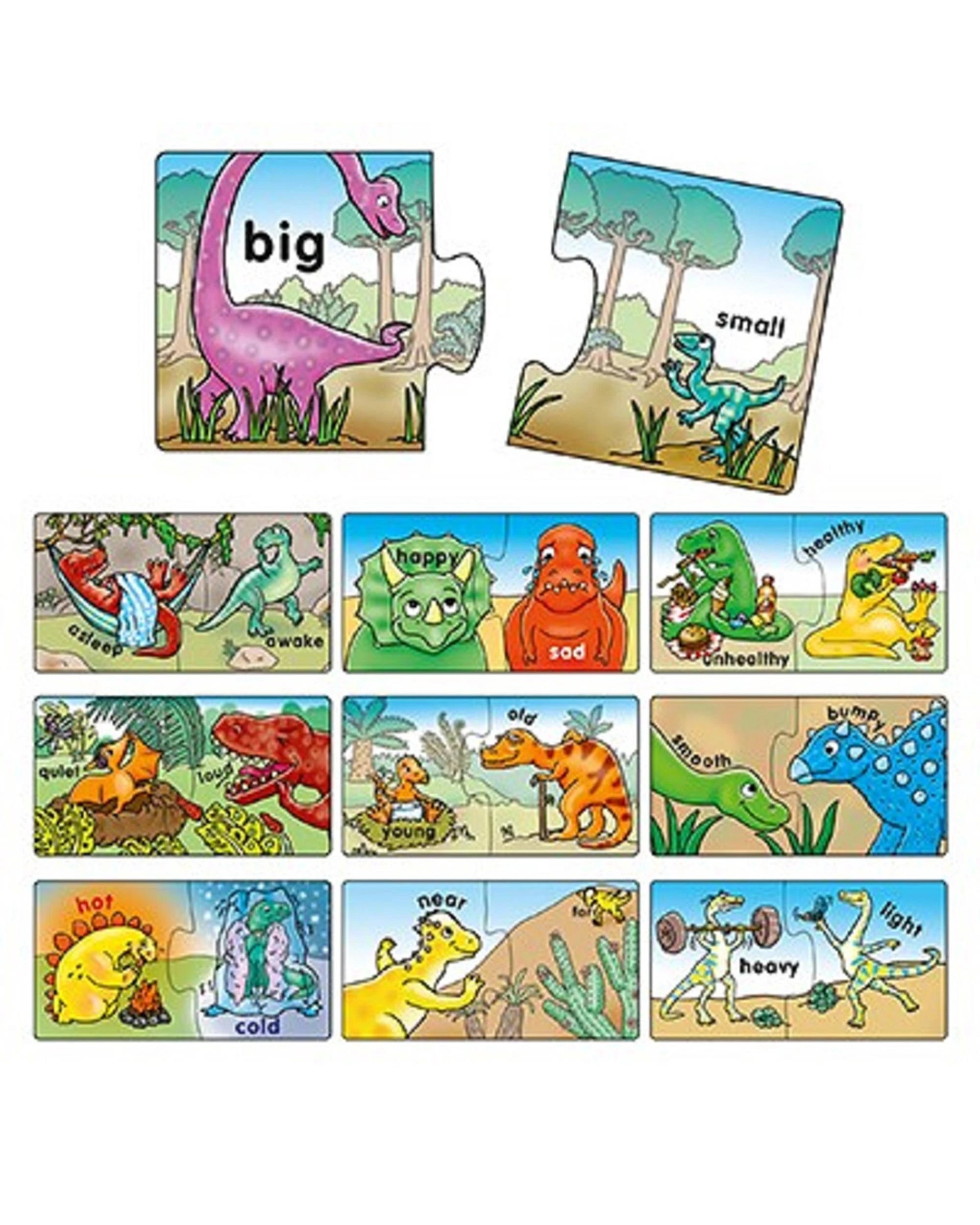 2 Orchard Toys Dinosaur Opposites 20 x 2 Piece Jigsaw Puzzles, 2 of 2