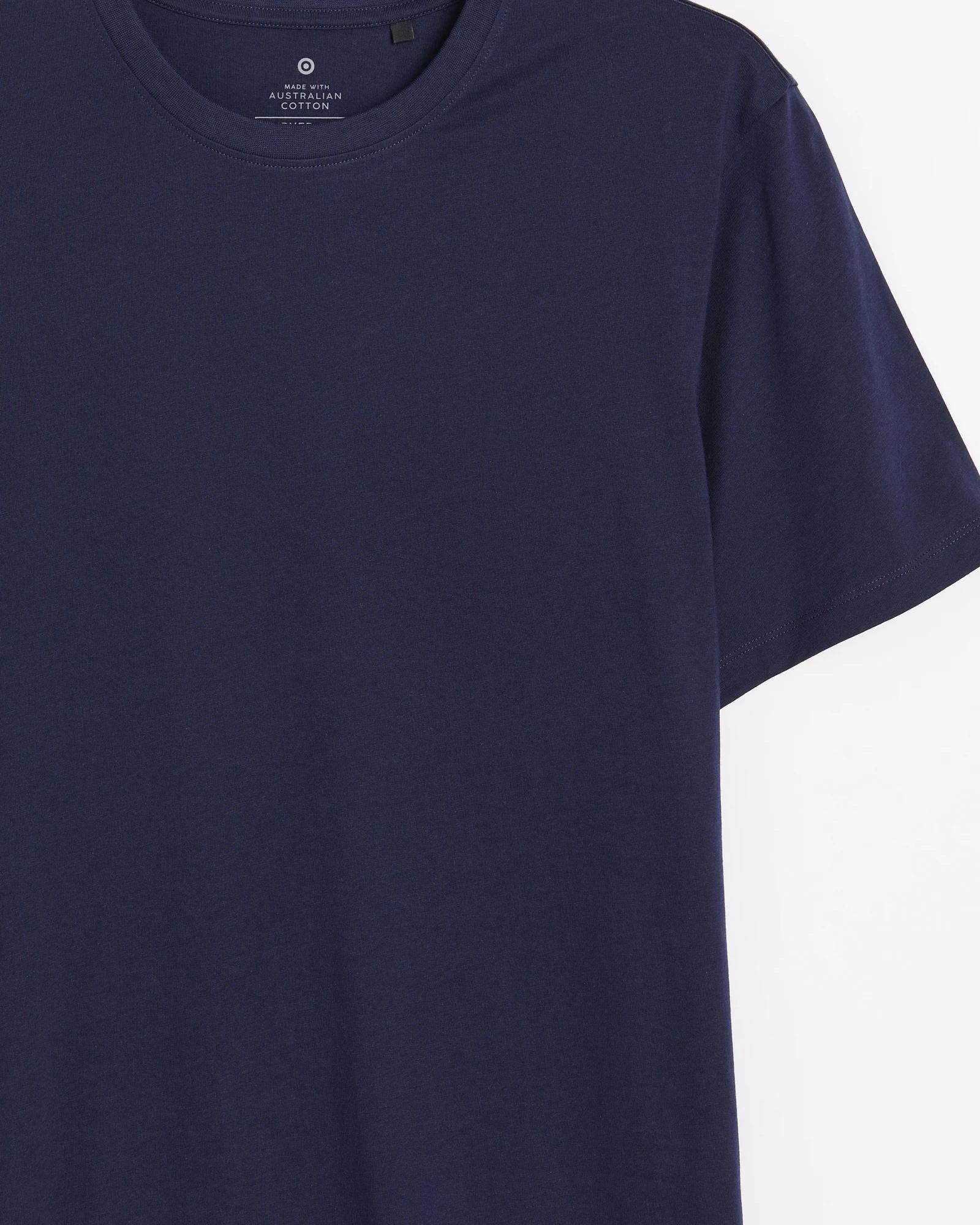 6 Target Australian Cotton Curved Hem T-Shirt NAVY BLUE, 6 of 6