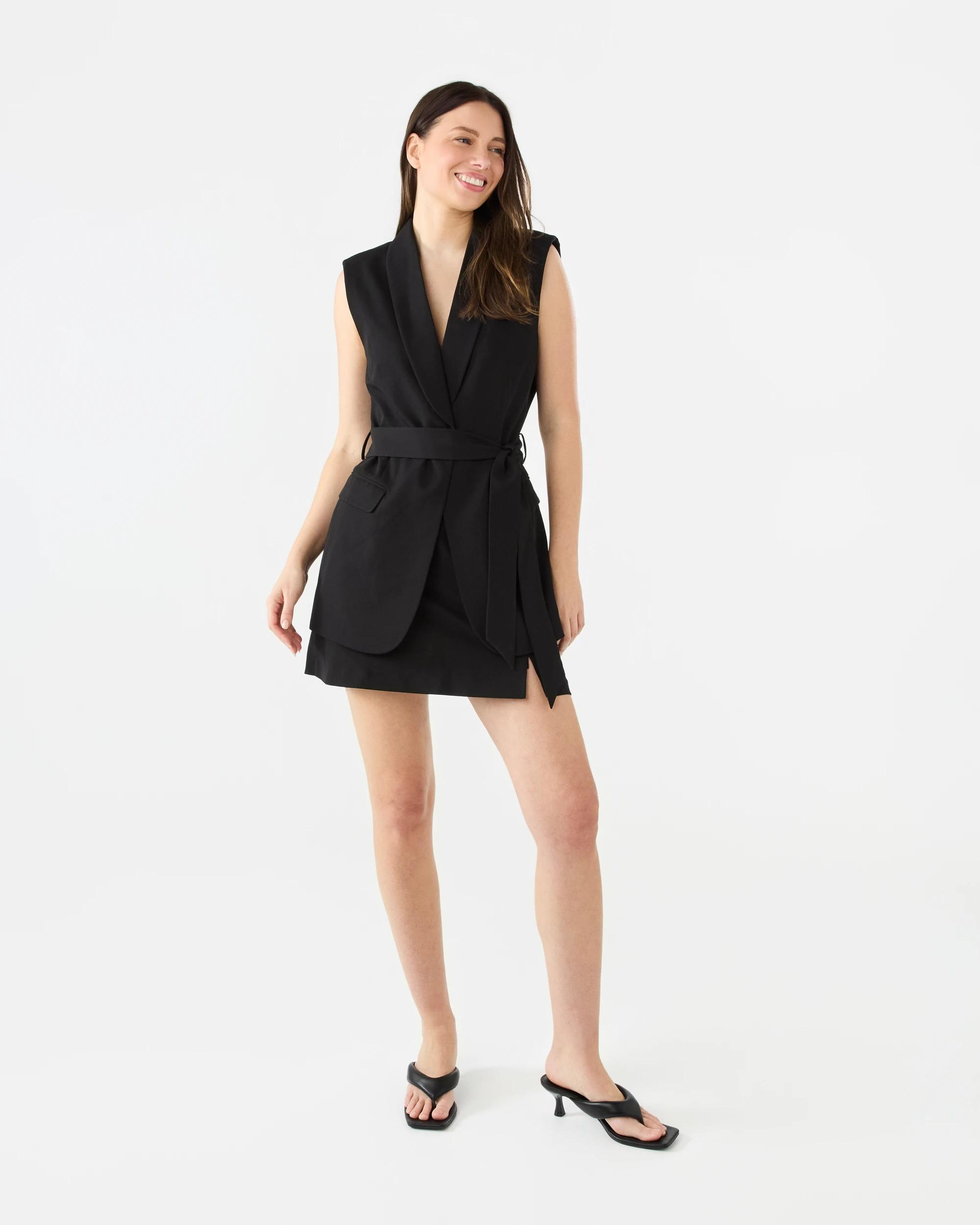 6 Sleeveless Tailored Jacket Black, 6 of 6