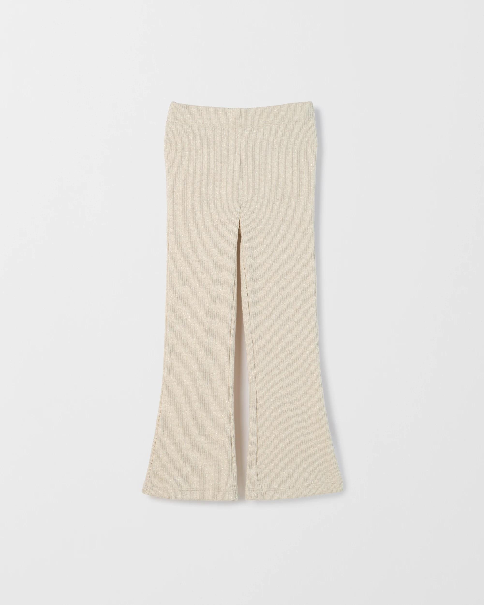 1 Target Kids Fashion Rib Knit Flare Leggings METALLIC CREAM, 1 of 1