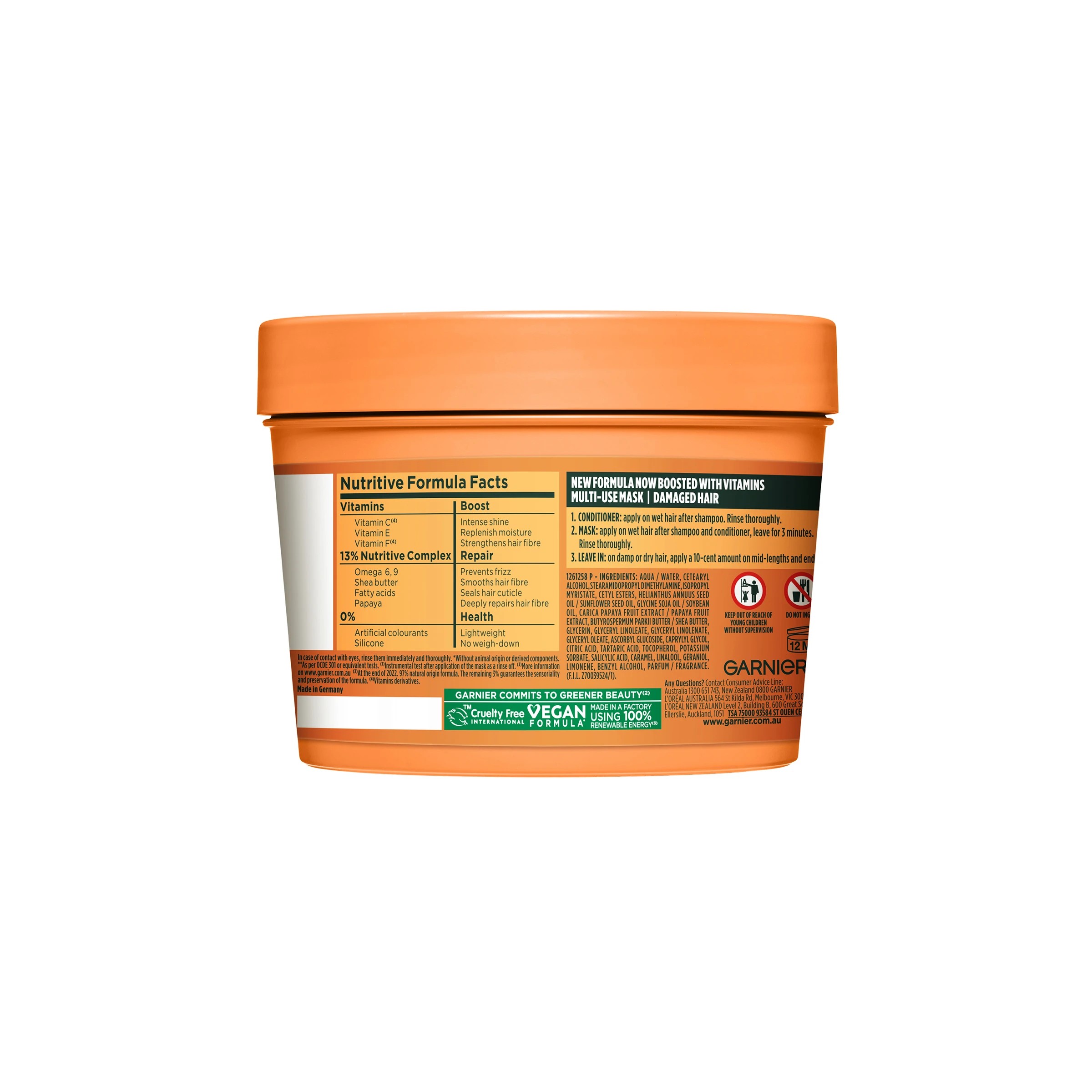 2 Garnier Fructis Repairing Papaya Hair Food 390ml, 2 of 8