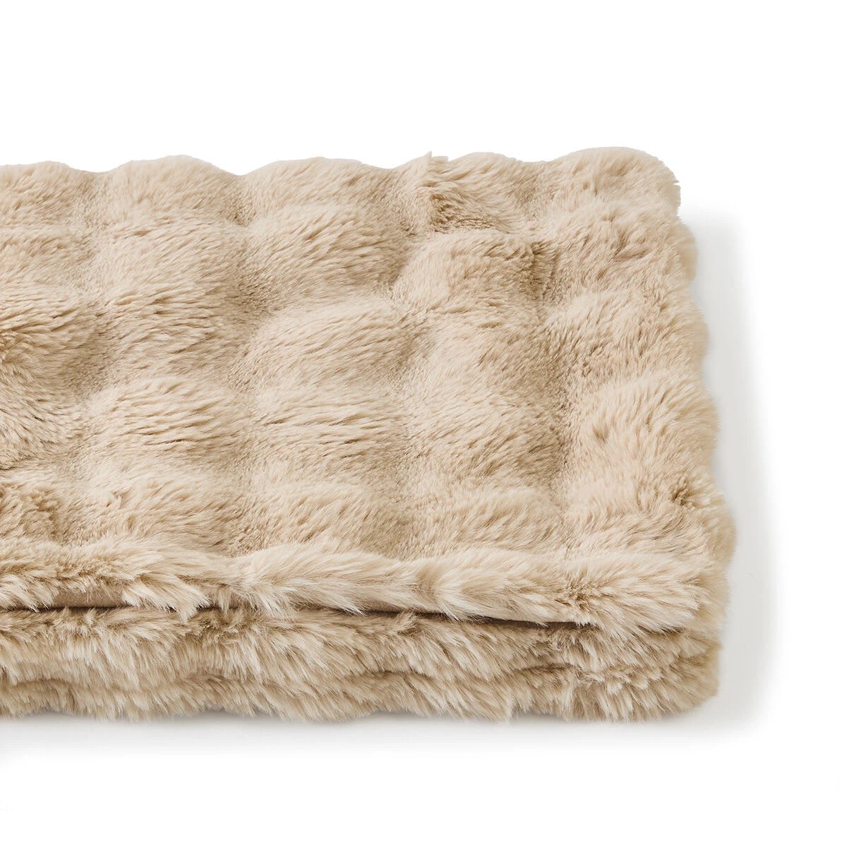 6 Faux Fur Throw - Taupe, 6 of 7