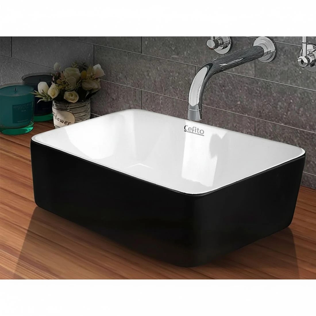 3 Cefito Bathroom Basin Ceramic Vanity Sink Hand Wash Bowl 48x37cm - White, 3 of 5