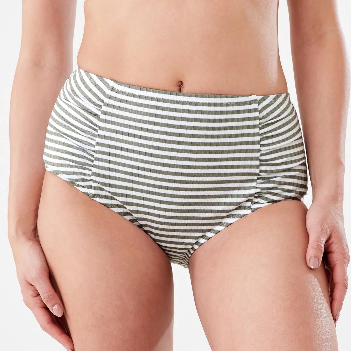 1 Shape Wear Boyleg Bikini Briefs BURNT OLIVE STRIPE, 1 of 5