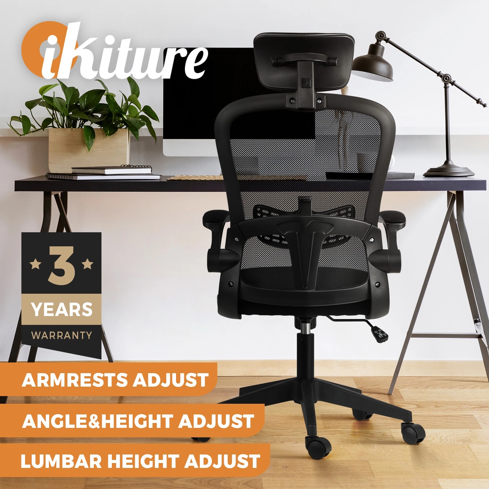 2 Oikiture Mesh Office Chair Fabric
 - Black, 2 of 9