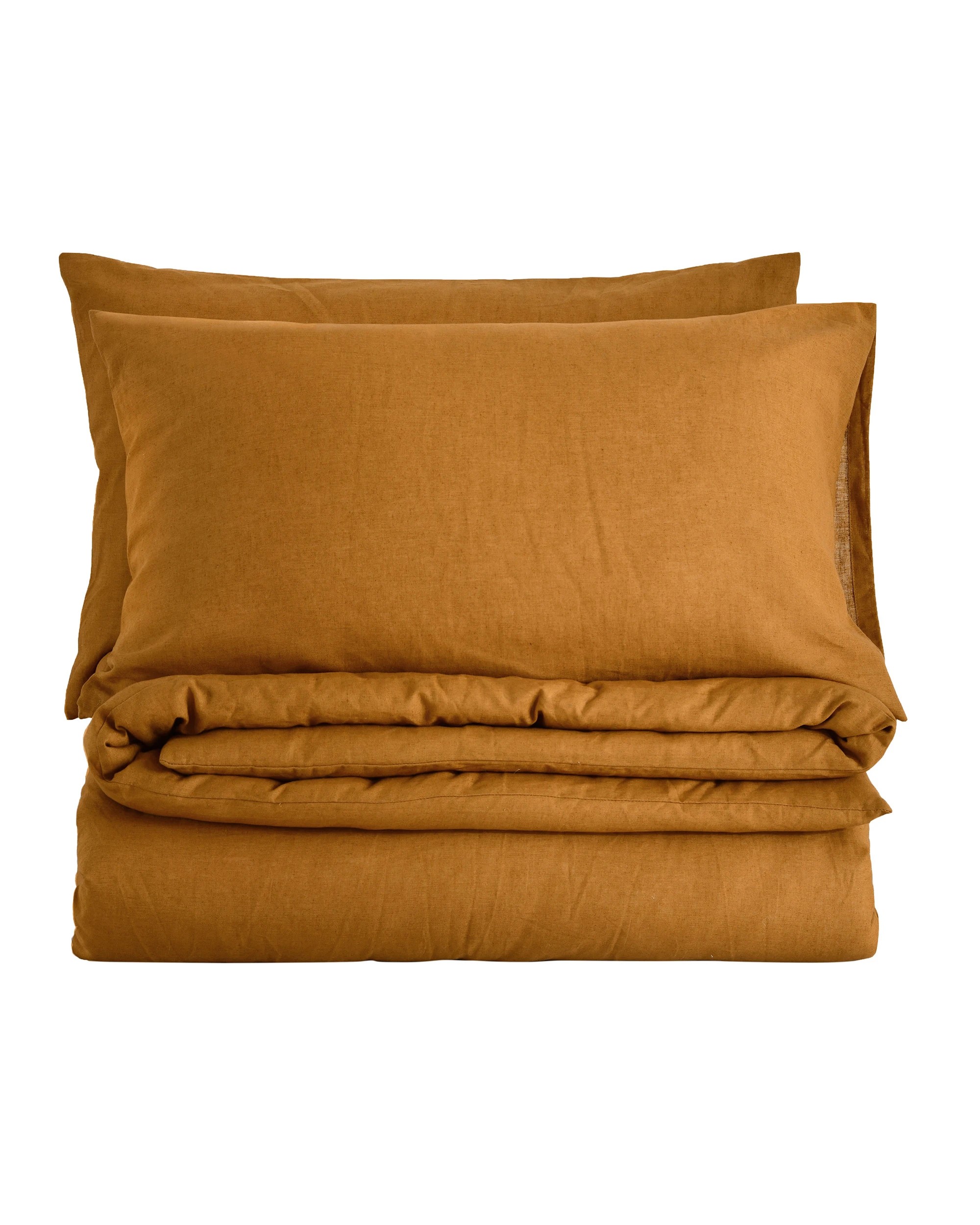 7 Dreamaker Linen Cotton Quilt Cover Set - Double Bed - Rust, 7 of 8
