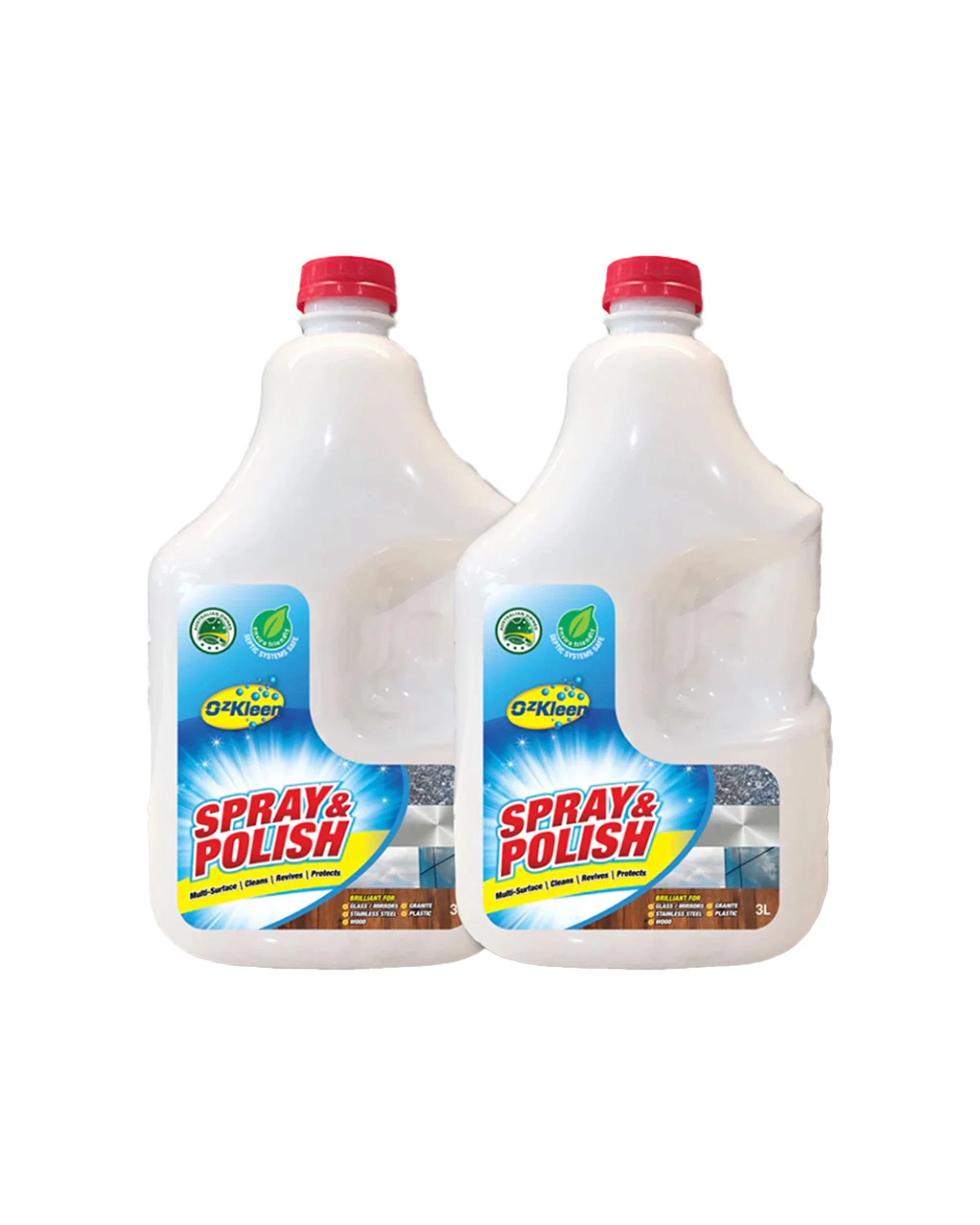 1 Ozkleen 2 Pack Spray & Polish Multi-Surface Cleaner 3L Set - White, 1 of 1