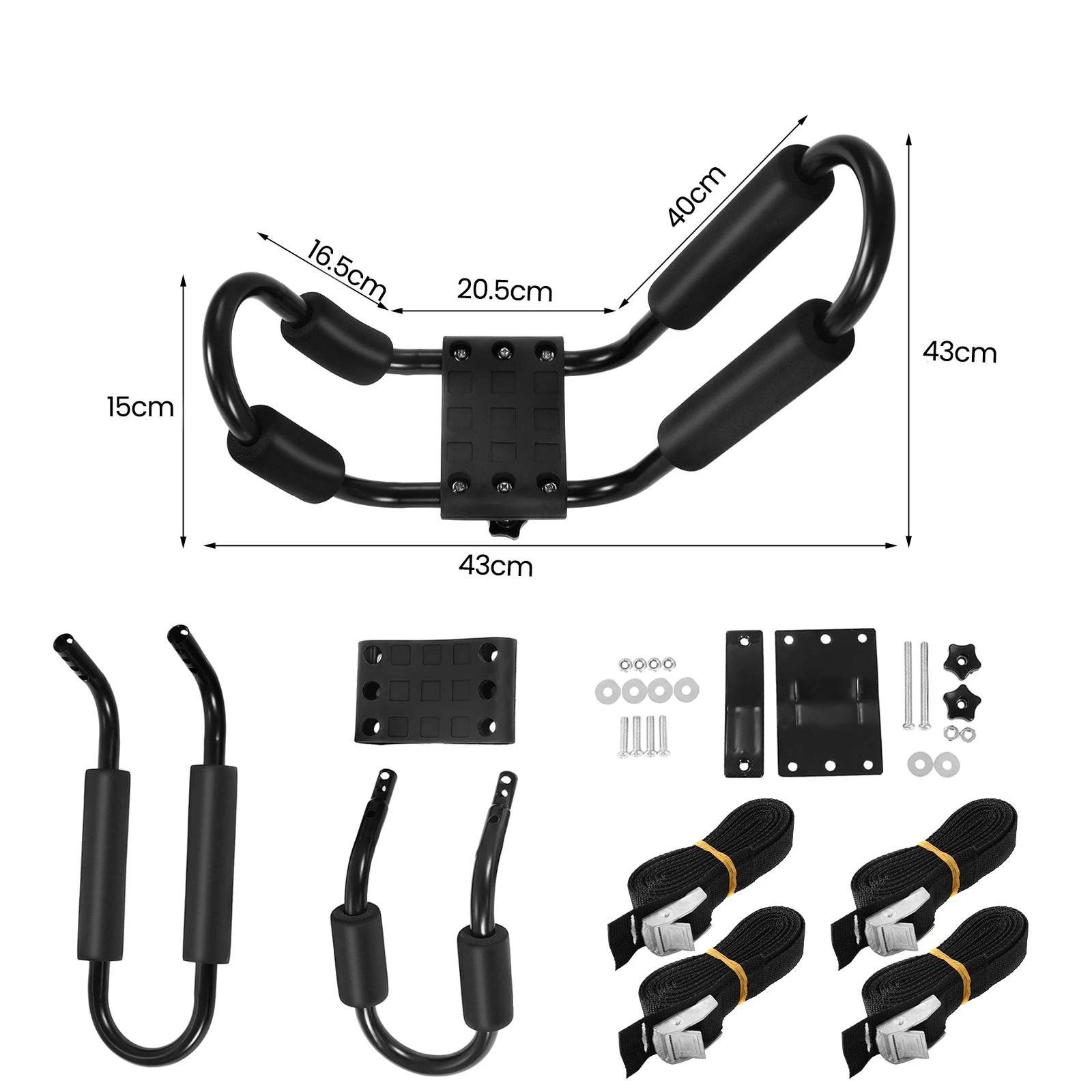 2 Costway Set of 4 U-Bar Kayak Racks w/Bandage Kayak Roof Rack Carrier for Car, 2 of 2