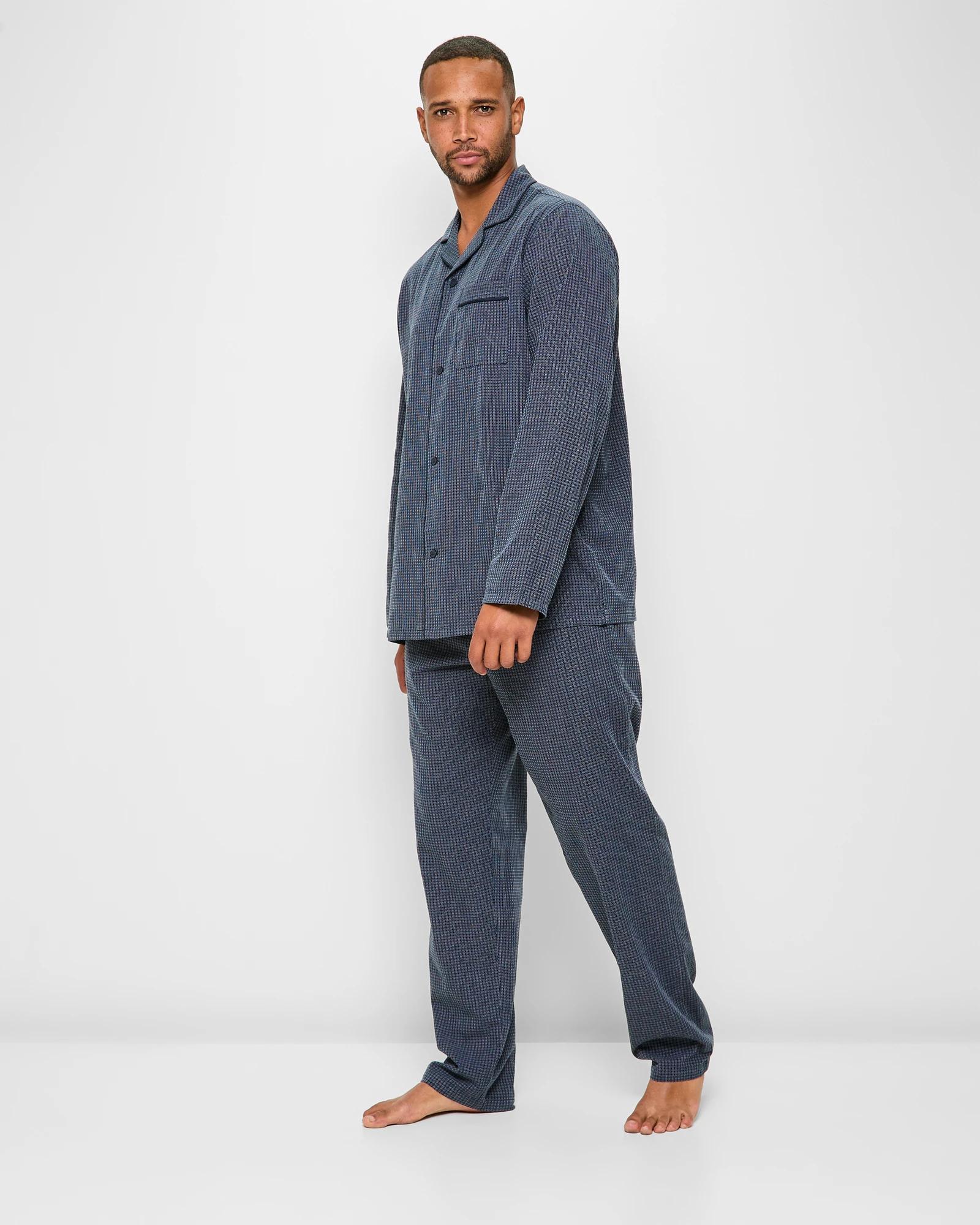 3 Target Mens Poplin Pyjama Sleep Set NAVY CHECK, 3 of 5