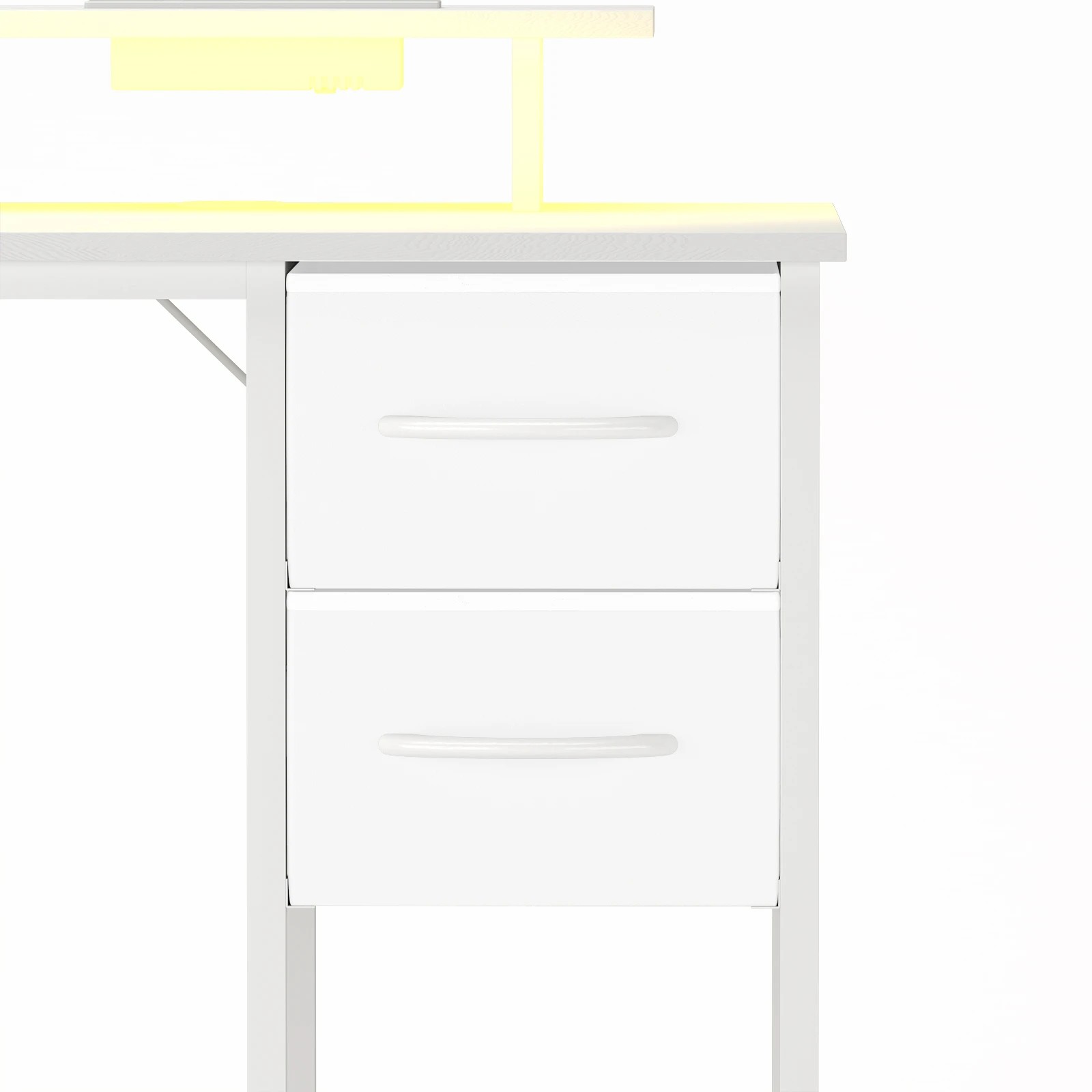 3 Advwin 120cm White Office Computer Desk With Led Lights Power Outlets, 3 of 9