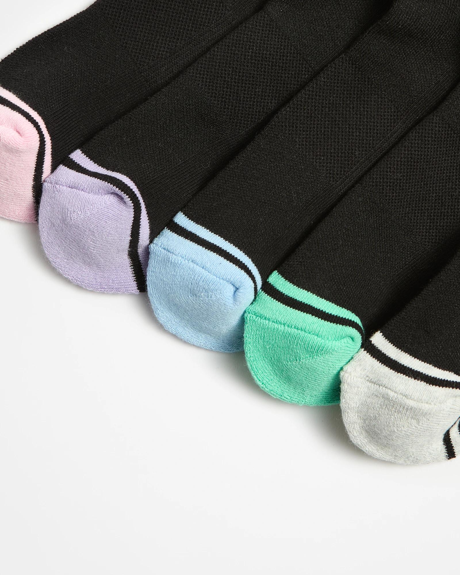 2 Target Active Australian Cotton Blend 5 Pack No Show Socks BLACK, 2 of 3