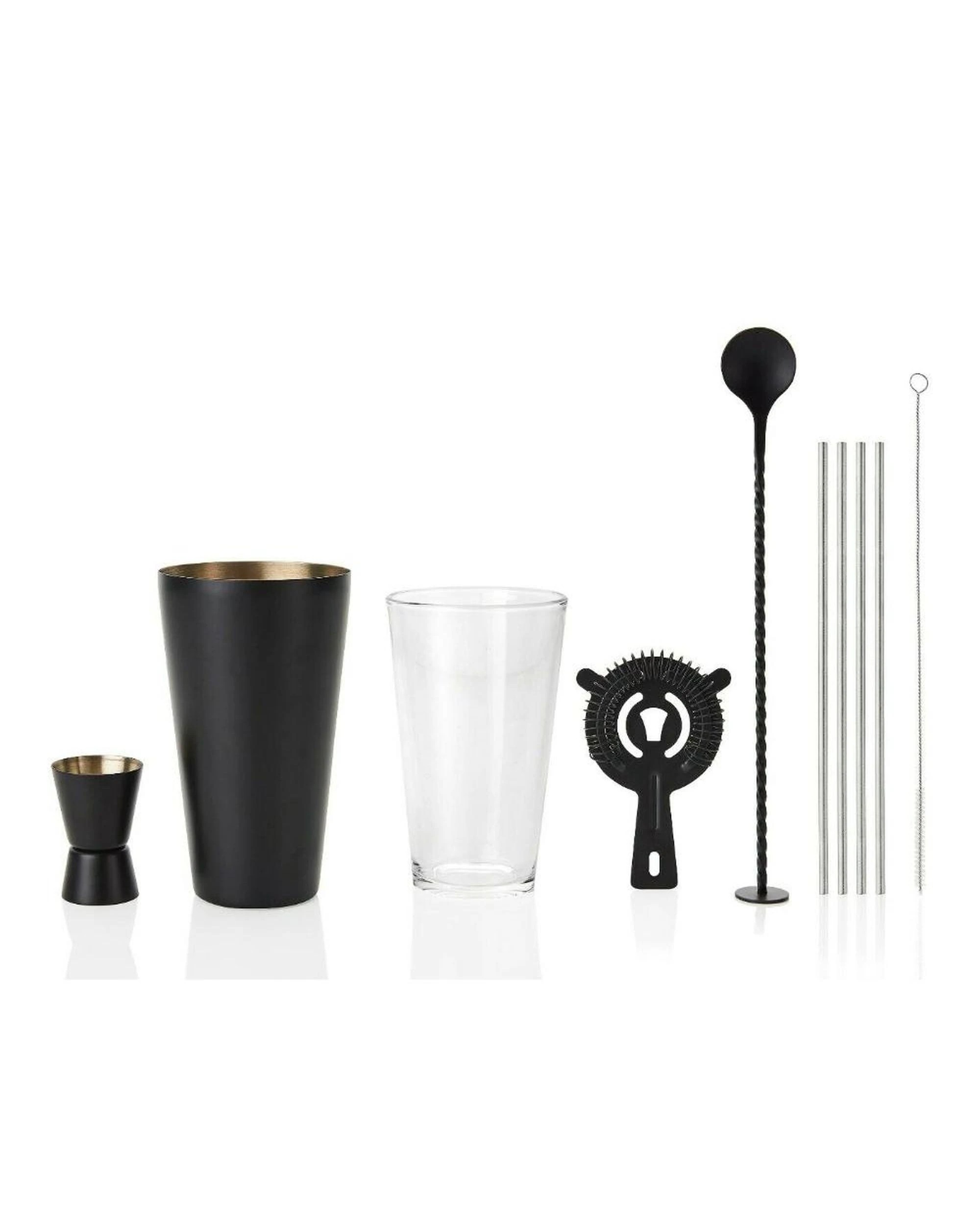 2 Stanley Rogers 10 Piece Cocktail Set Shaker Jigger Mixing Glass Strainer 10pc, 2 of 4