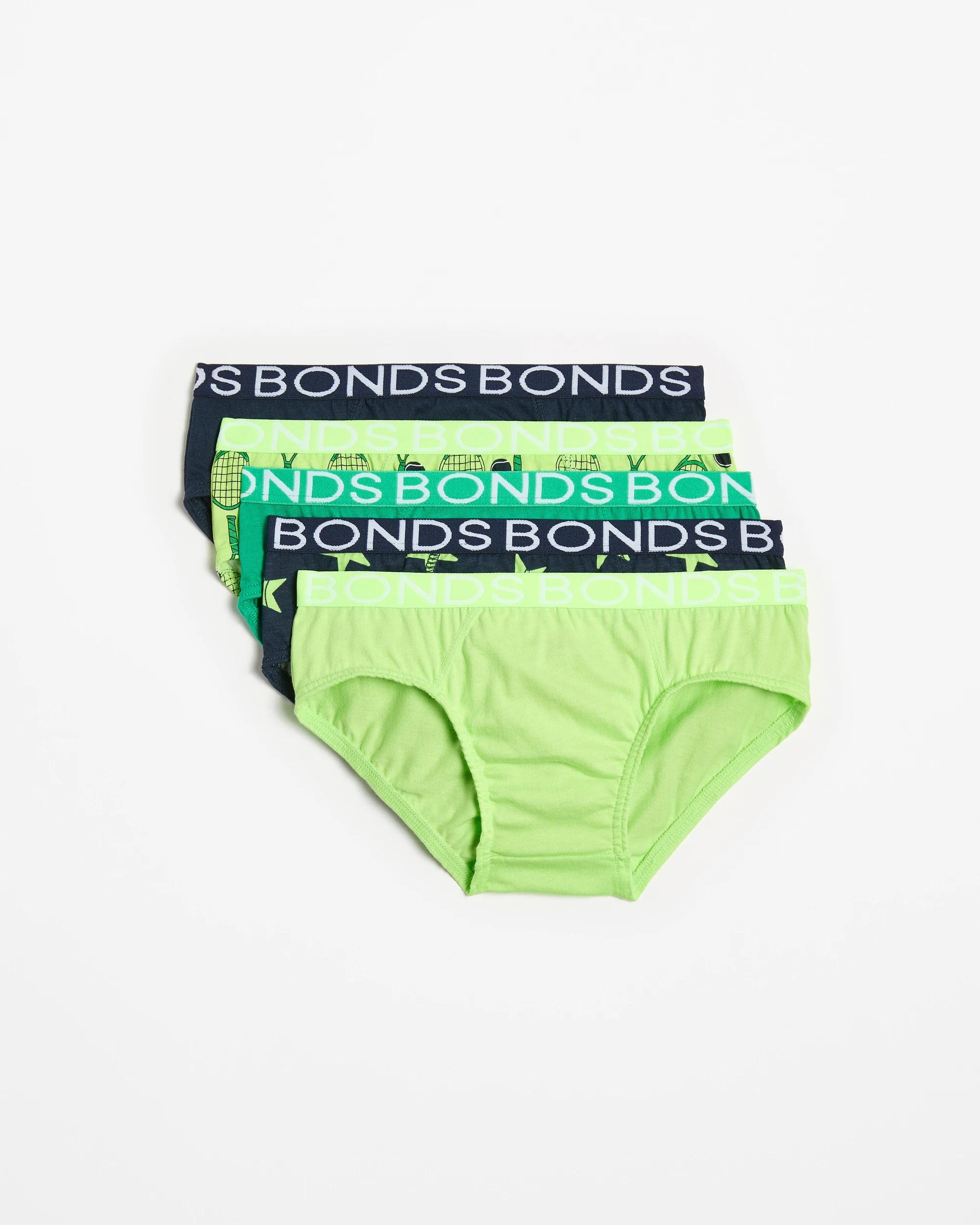 1 Older Boys Briefs 5 Pack - Bonds RACKET RASCALS, 1 of 1
