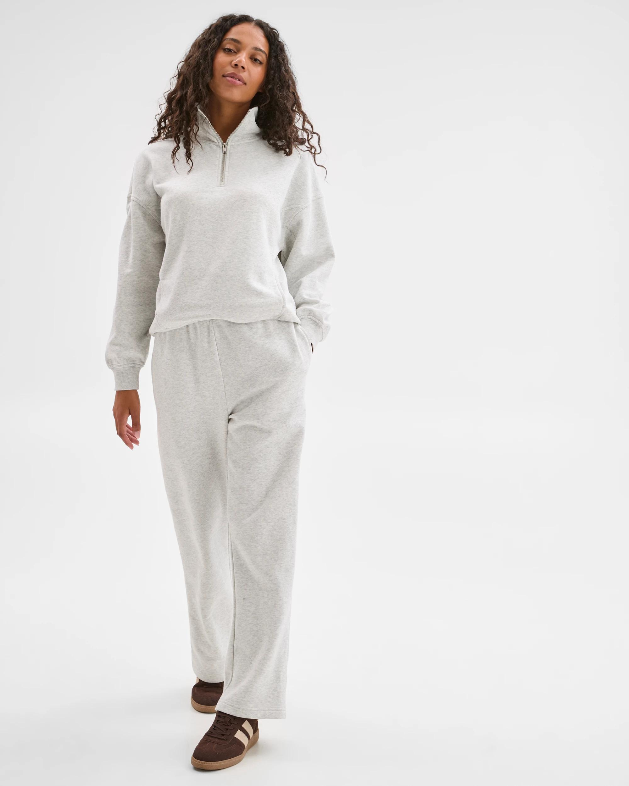 1 Target Woman Australian Cotton Blend 1/4 Zip Fleece Jumper SILVER MARLE, 1 of 5