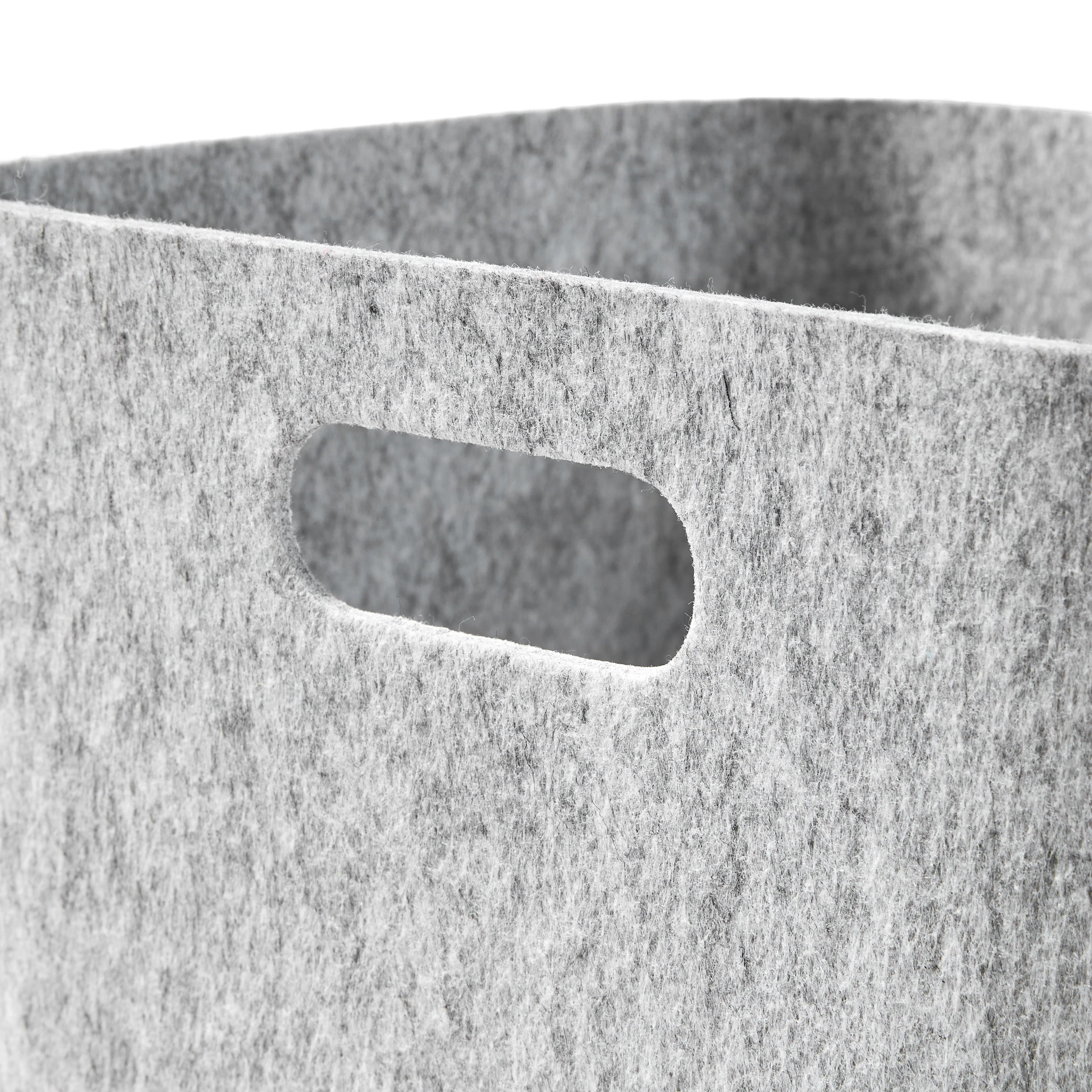 8 Square Felt Basket with Lid - Grey, 8 of 8