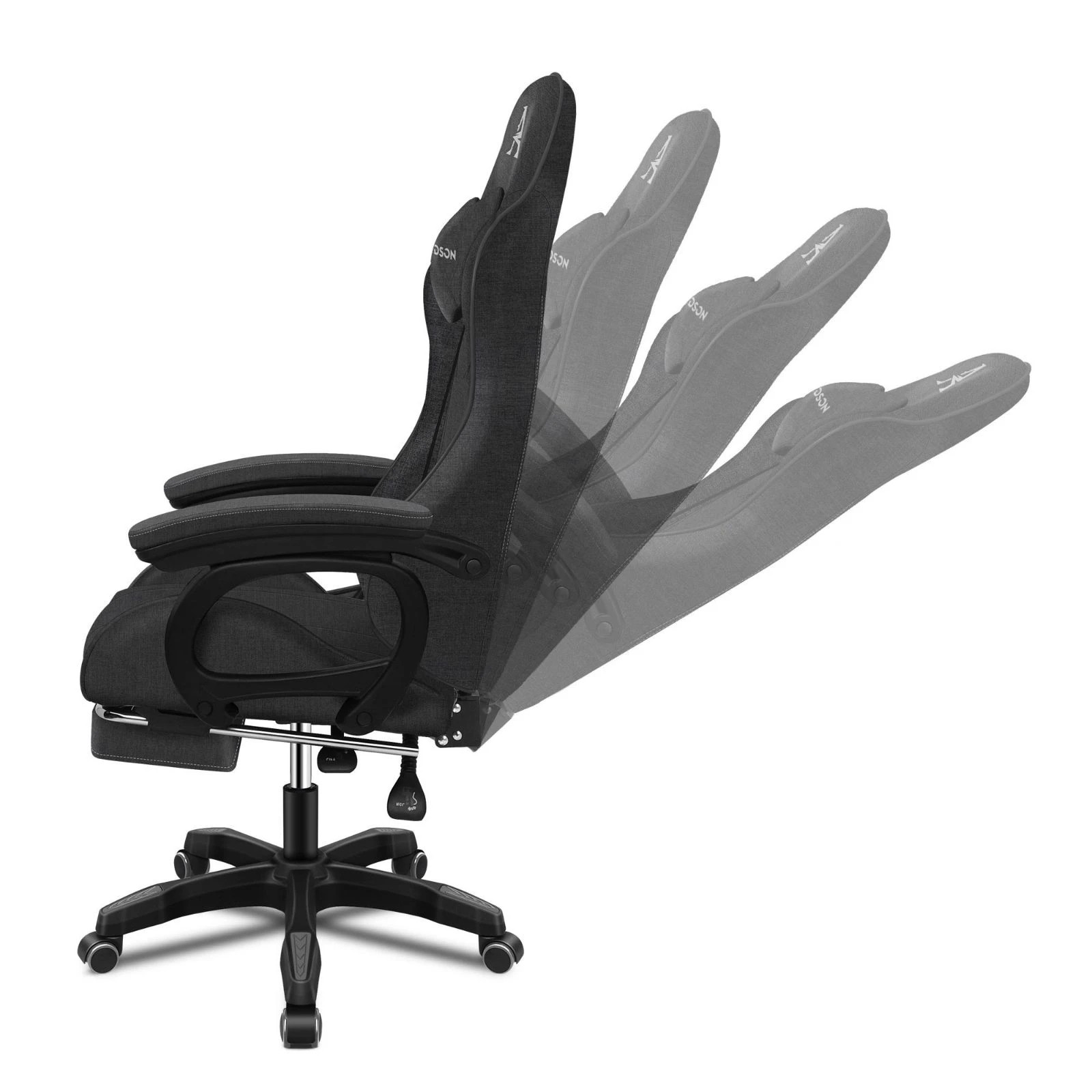 5 Alfordson Gaming Chair Office Massage Computer Fabric Racing Seat Footrest - Grey, 5 of 10