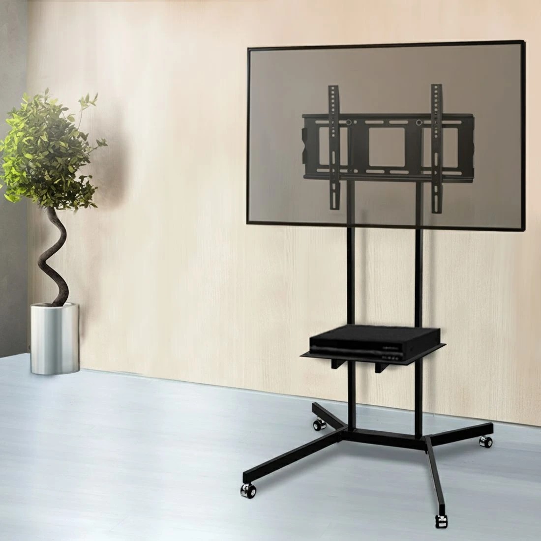 6 Artiss Mobile TV Stand for 32"-65" - Black, 6 of 6