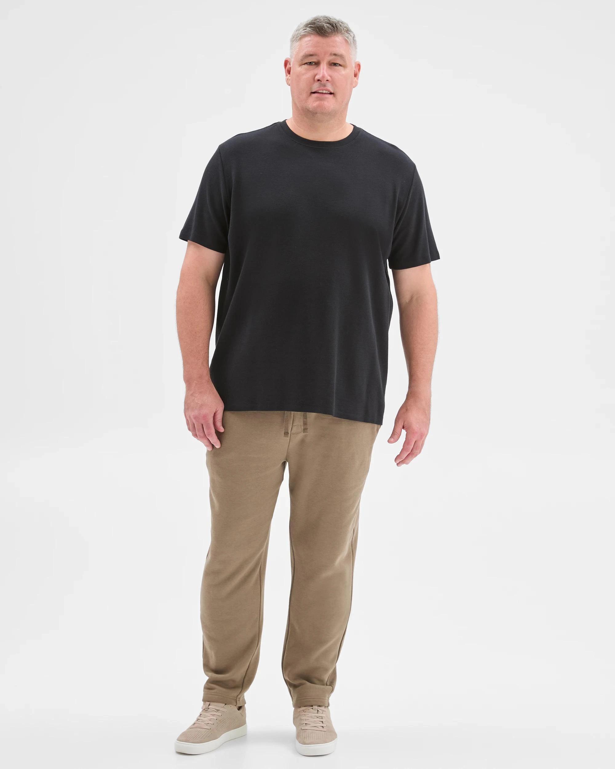 1 Target Man Plus Plus Size Australian Cotton Blend Non Cuffed Trackpants MUSHROOM, 1 of 6