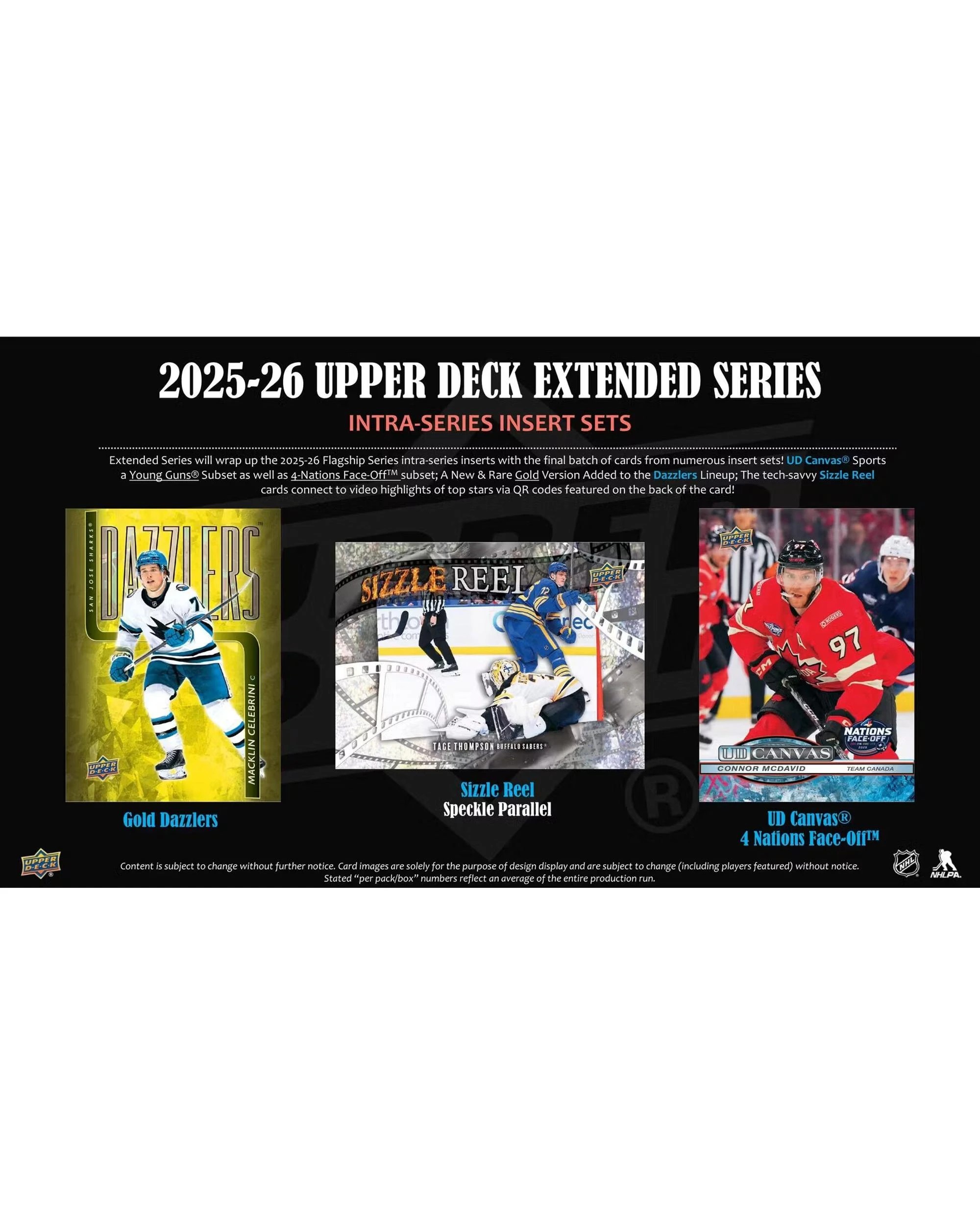 6 Upper Deck 2025/2026 NHL Extended Series Hockey Hobby Pack, 6 of 8