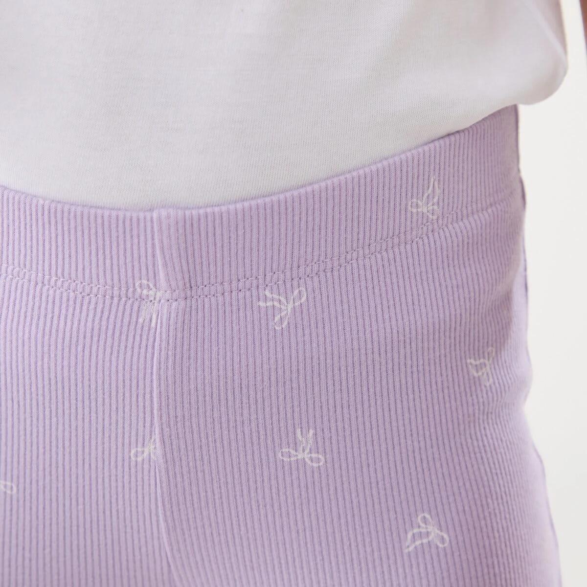 3 Rib Flare Leggings CUTE BOWS PASTEL LILAC, 3 of 5