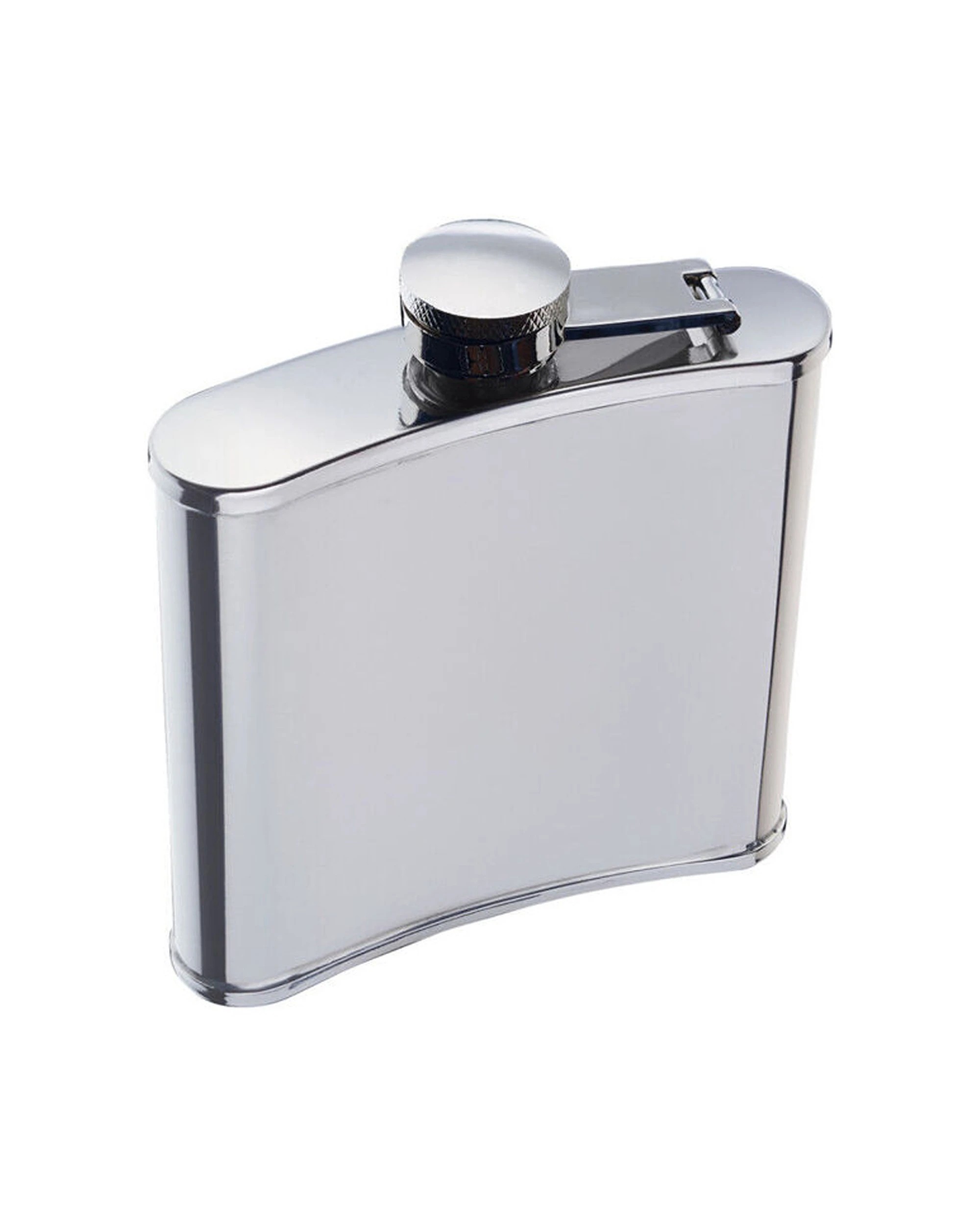6 BarCraft 2PK Polished Stainless Steel Hip Flask 170ml Portable Drinkware - Silver, 6 of 7