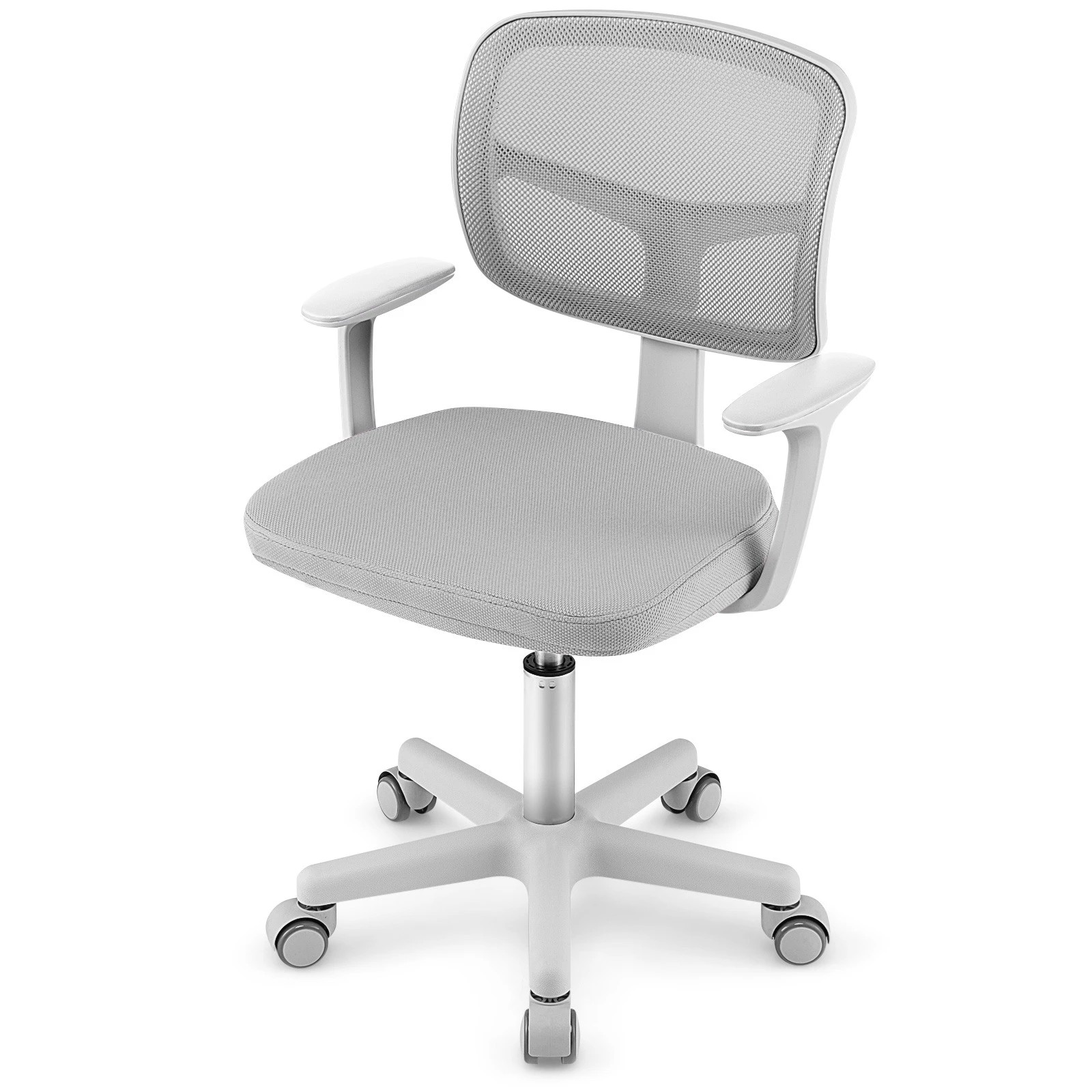 1 Costway Desk Study Chair Swivel Chair w/Adjustable Height - Grey, 1 of 6