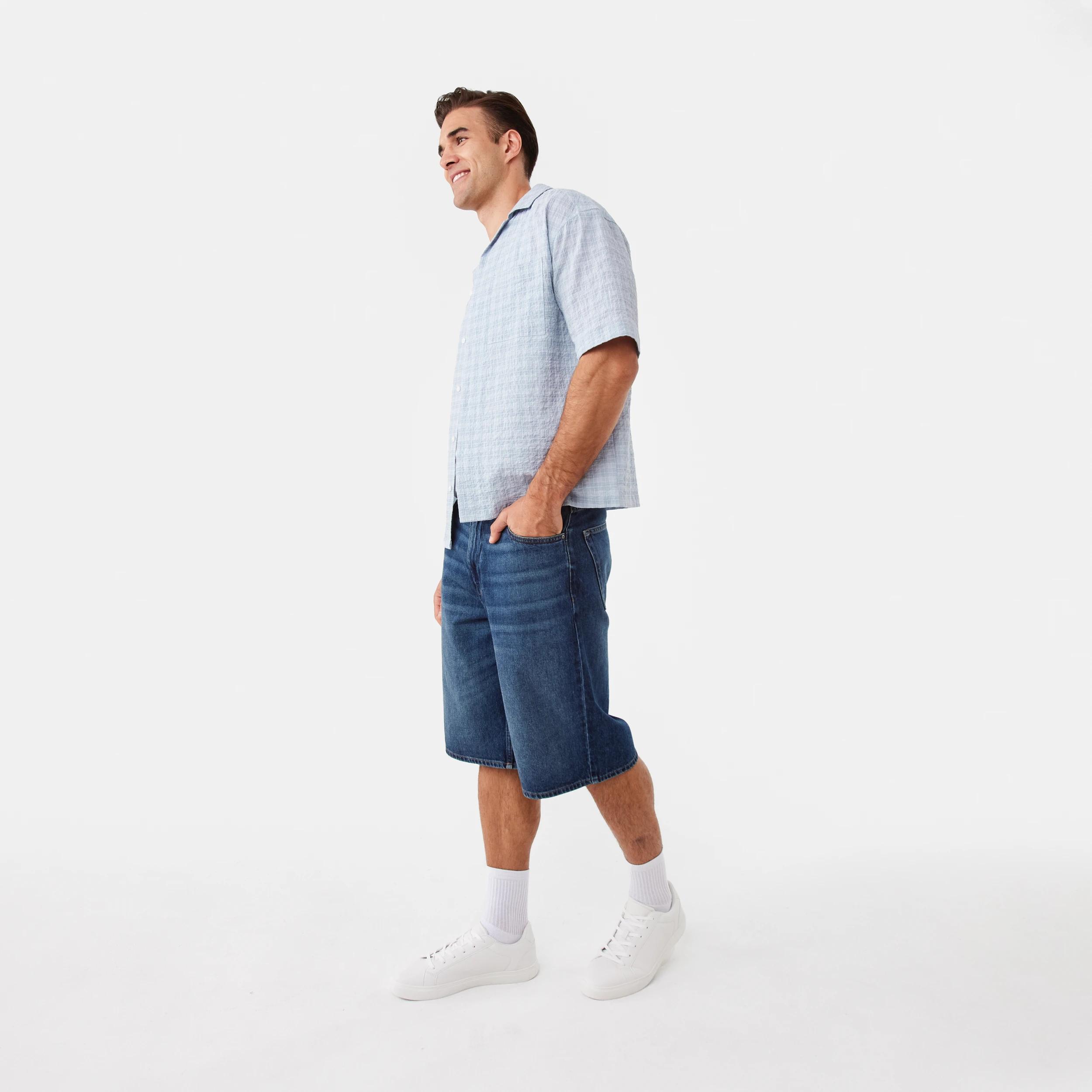 3 Baggy Denim Shorts Dark Wash, 3 of 6