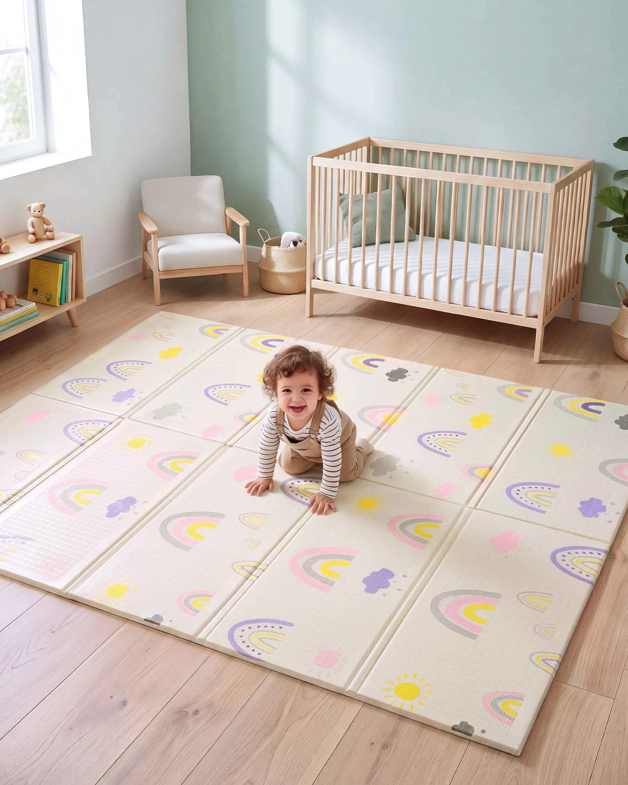 2 Playpals Reversible Kids Play Mat Foldable Baby Crawling Floor Pad XPE Foam Non-slip Carpet Rainy, 2 of 10