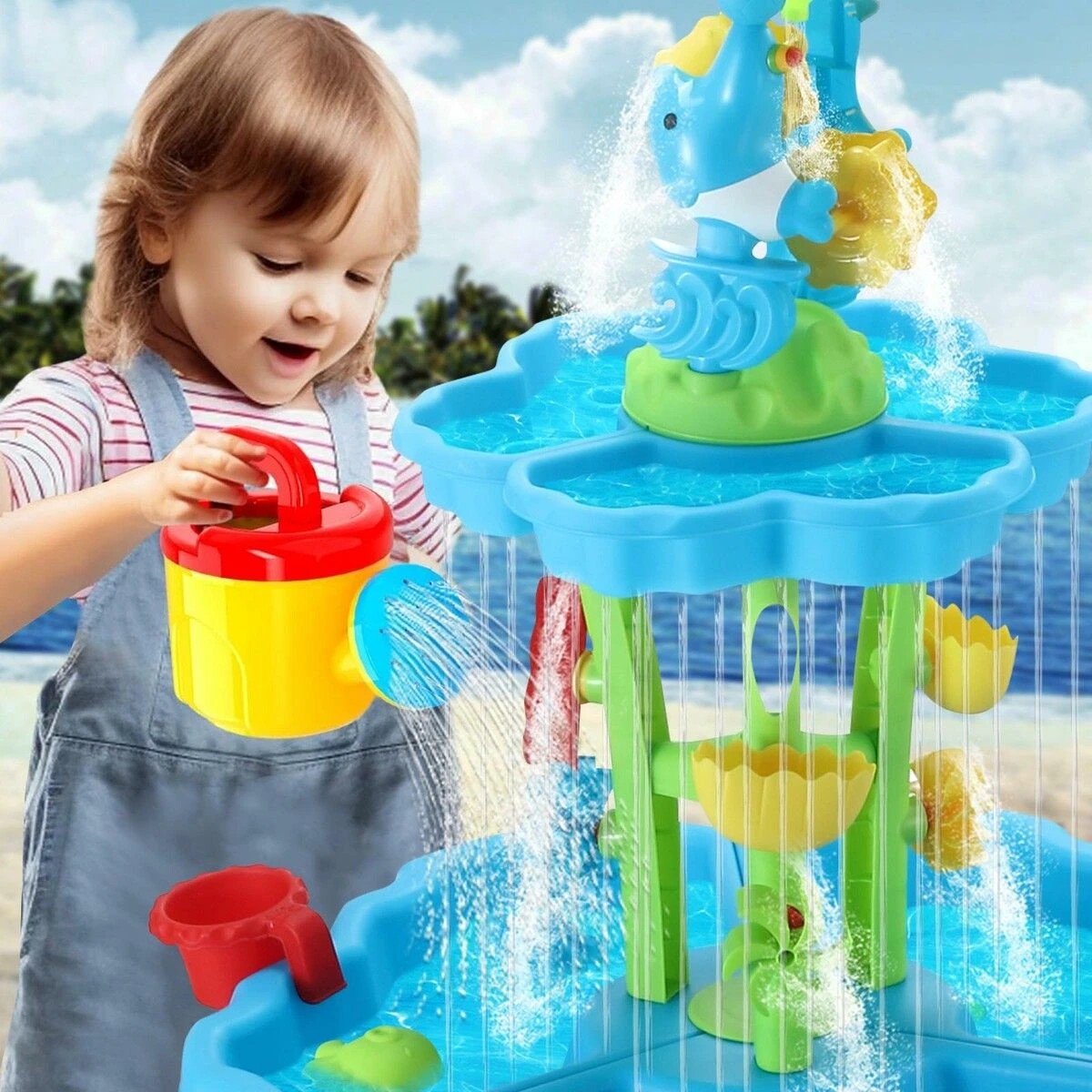 4 AUSWAY Water Table Waterfall Sand Pit Play Ground Playset, 4 of 7