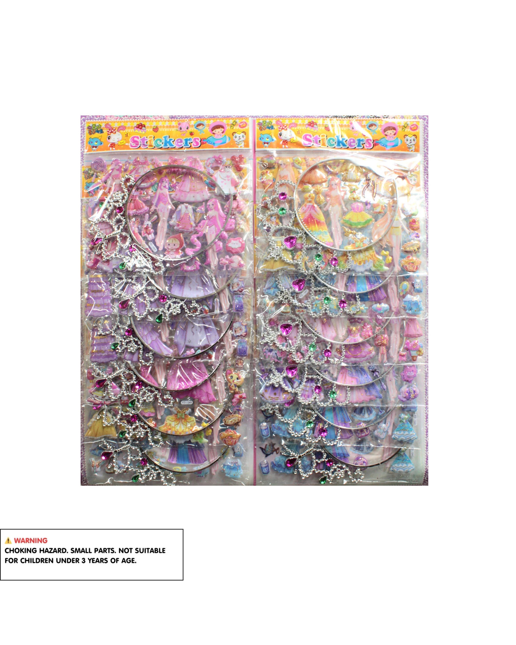 3 Party Maker 12 Princess Tiaras and 12 Sticker Sheets Mega Pack - Multi, 3 of 3