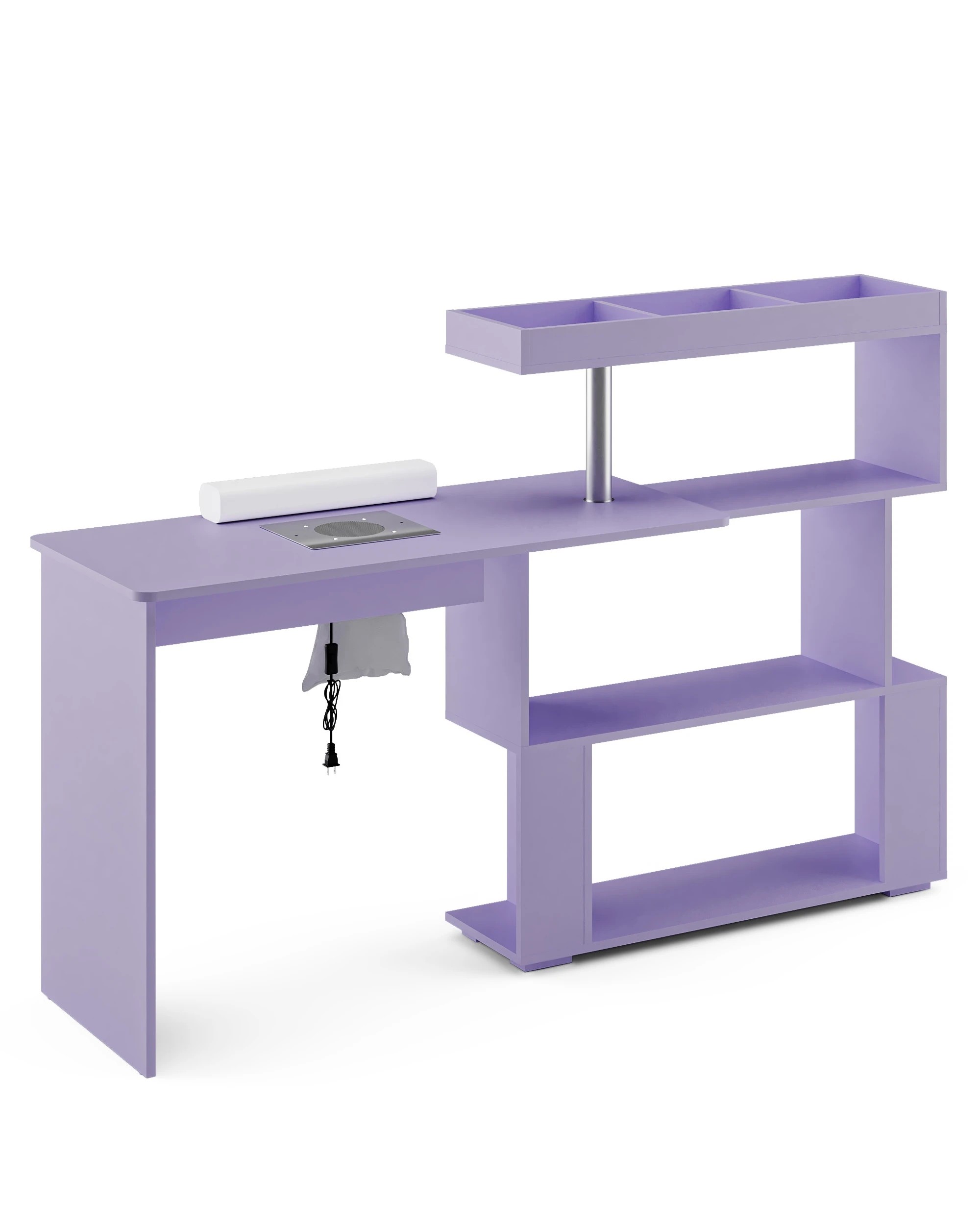4 Advwin Manicure Table Dressing Nail Tech Desk with Dust Collector - Purple, 4 of 8