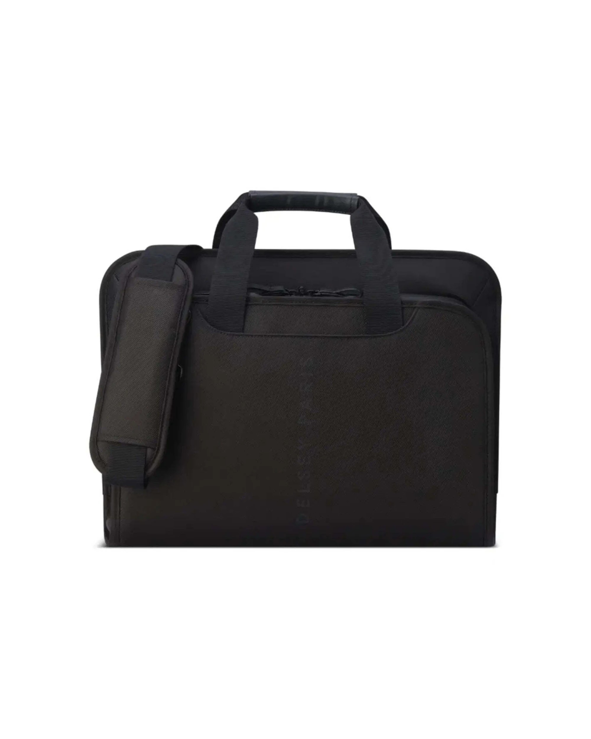 1 Delsey Arche 14in Laptop Satchel Double Compartments RFID Data Protection - Black, 1 of 7