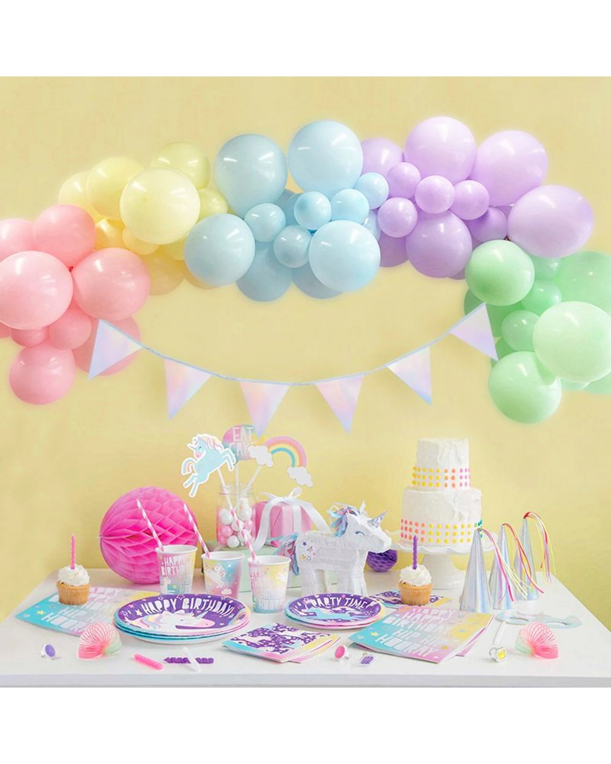 1 Partyrama Pastel Rainbow 4m Balloon Arch Kit - Pastel Rainbow, 1 of 4