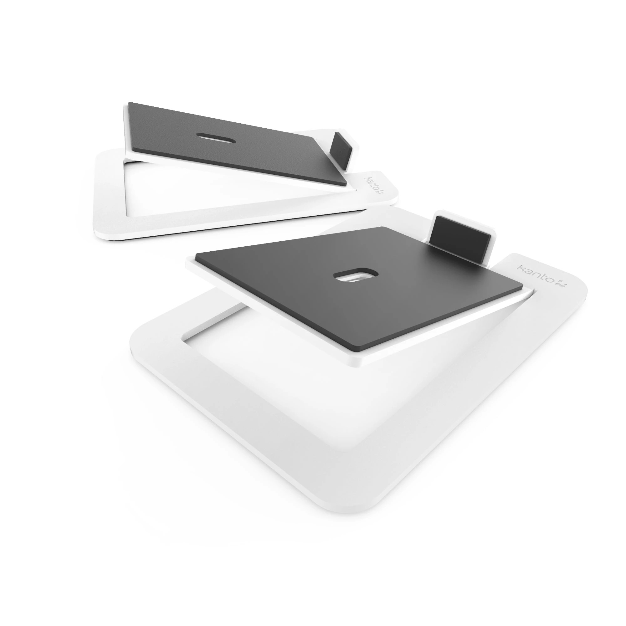 1 Kanto S6W Angled Desktop Speaker Stands for Large Speakers - Pair, White - White, 1 of 5