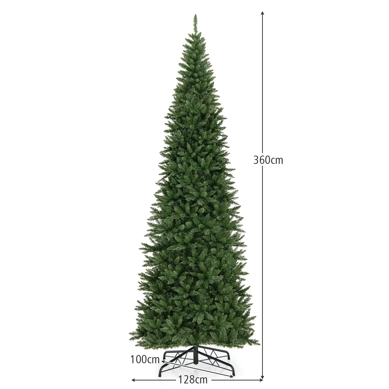 2 Costway 3.6M Artificial Christmas Tree w/800 LEDs Hinged Xmas Decoration Tree, 2 of 6