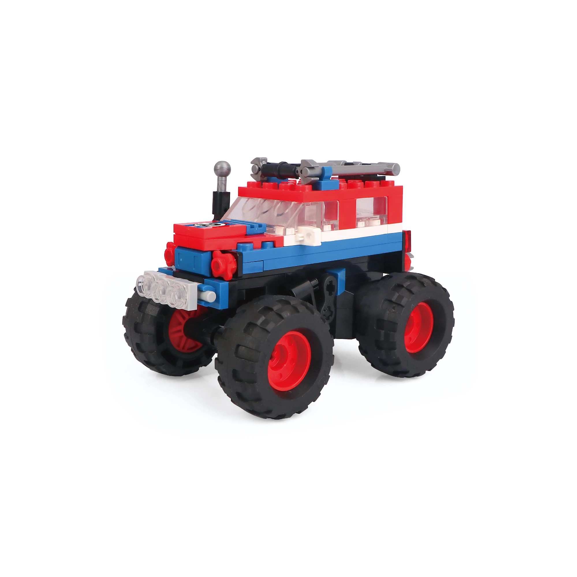 3 Mini Blocks Vehicle Series: Pull Back Monster Truck - Assorted, 3 of 6