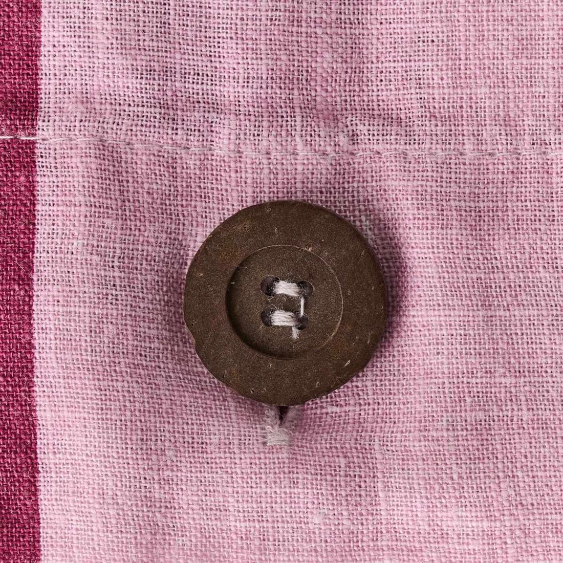 7 Stripe Linen Cotton Quilt Cover Set - Queen Bed, Berry, 7 of 7