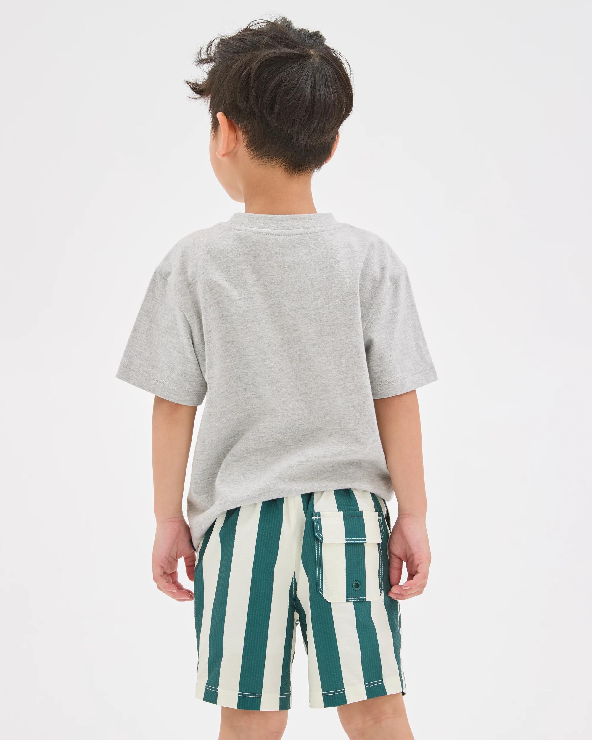 4 Target Kids Family Matching Striped Swim Boardshorts GREEN, 4 of 8