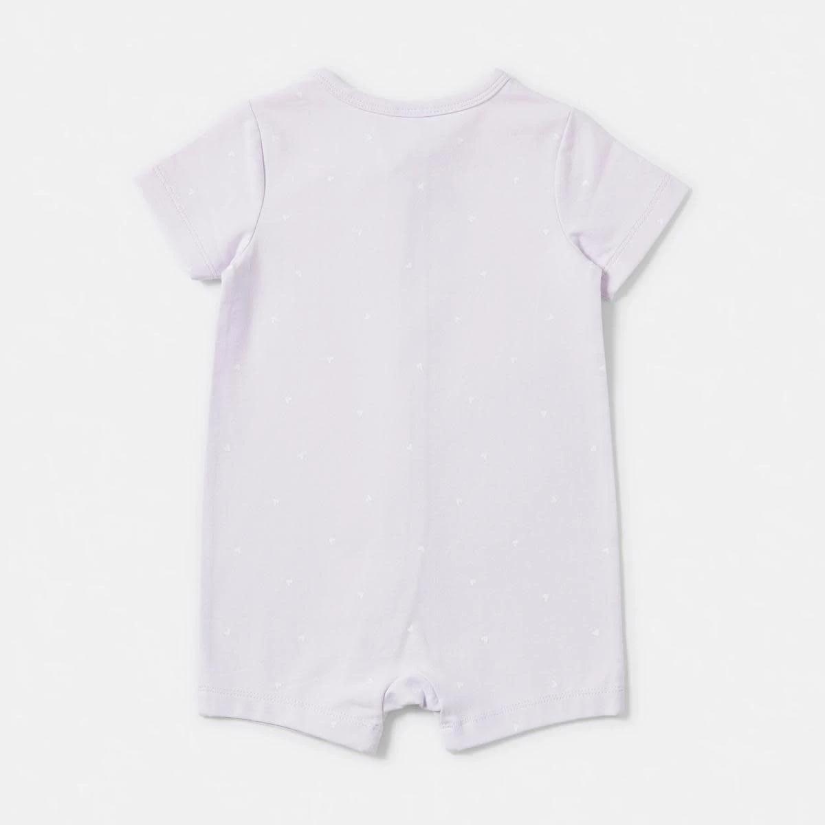 2 Short Sleeve Zip Romper PURPLE HEARTS, 2 of 4